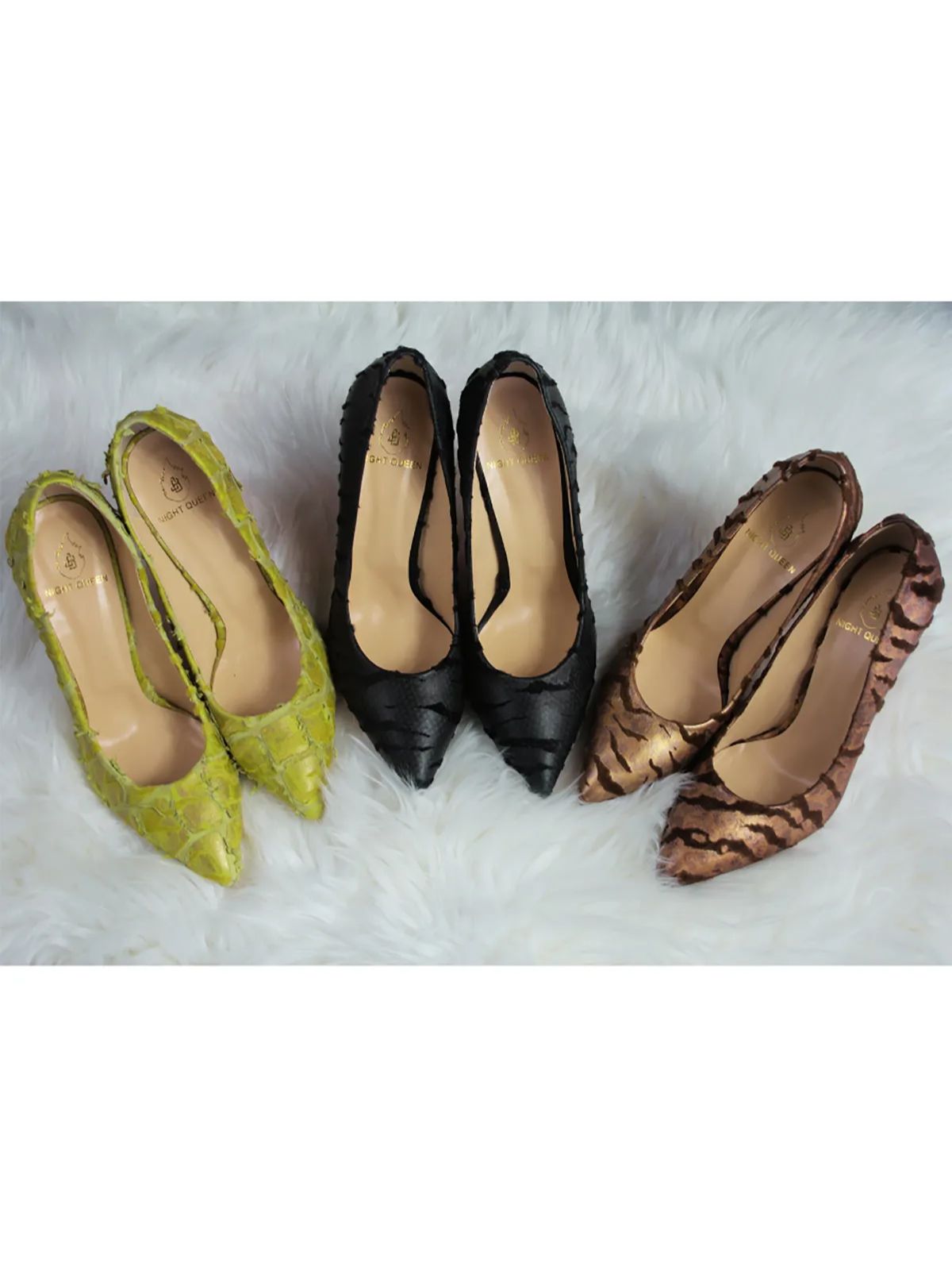 JB Designs Ruffled Leather 4inch High Heels Shoe