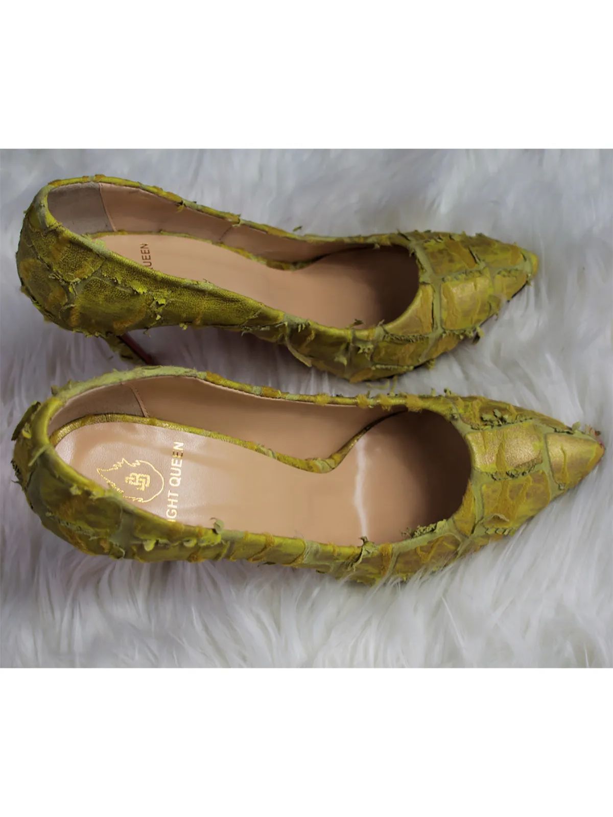 JB Designs Ruffled Leather 4inch High Heels Shoe