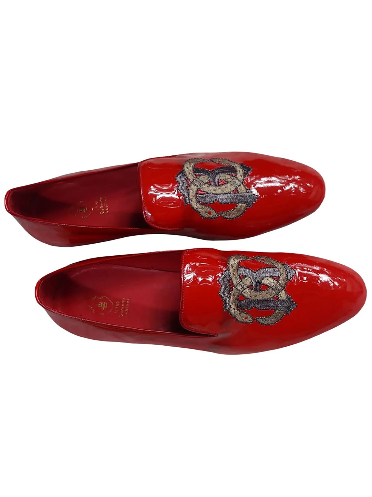 JB Designs Shiny White Leather Shoes with Embroidery