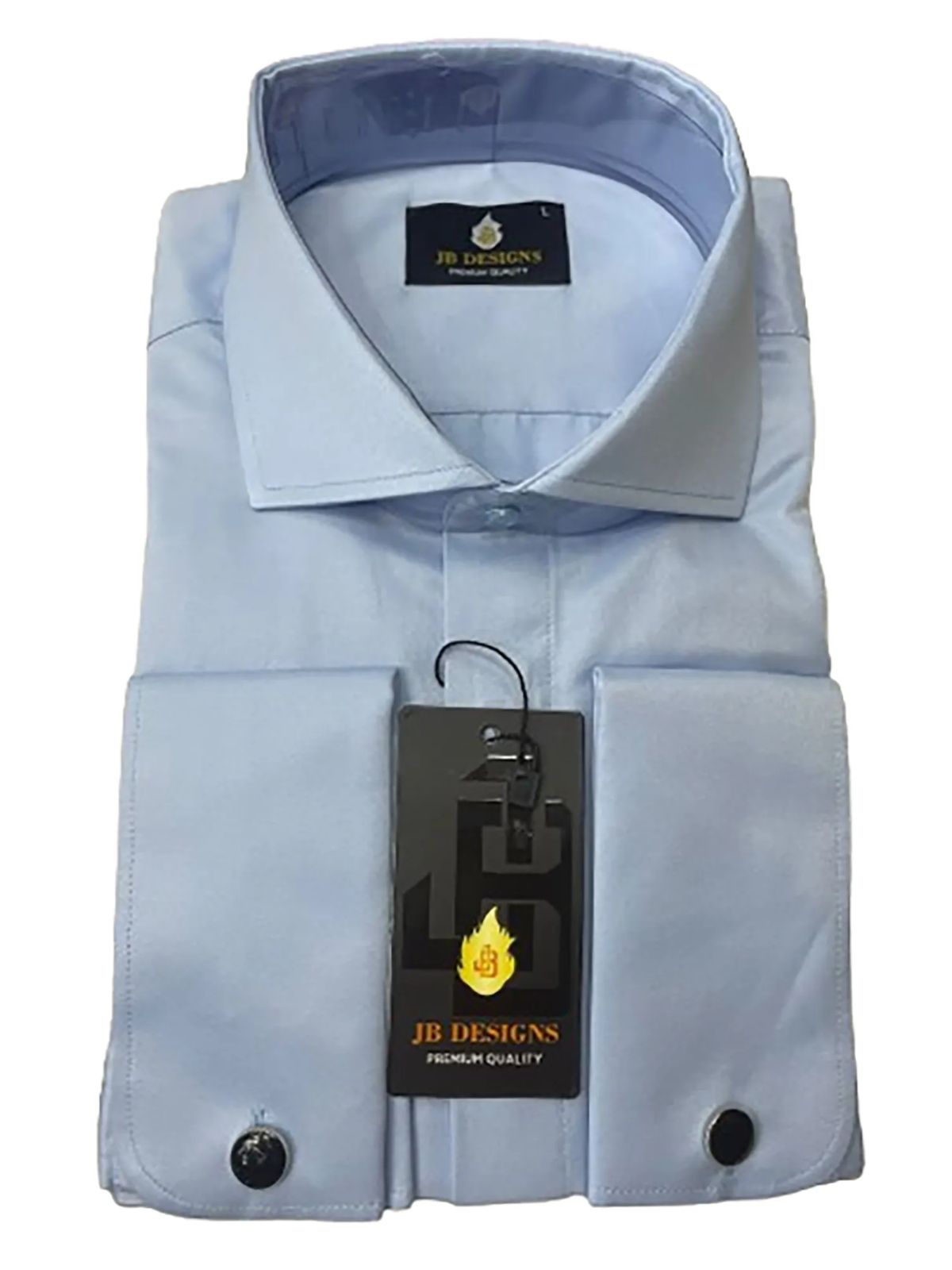 JB Designs Solid Color Cotton Long Sleeve Shirts with Black Cuffs