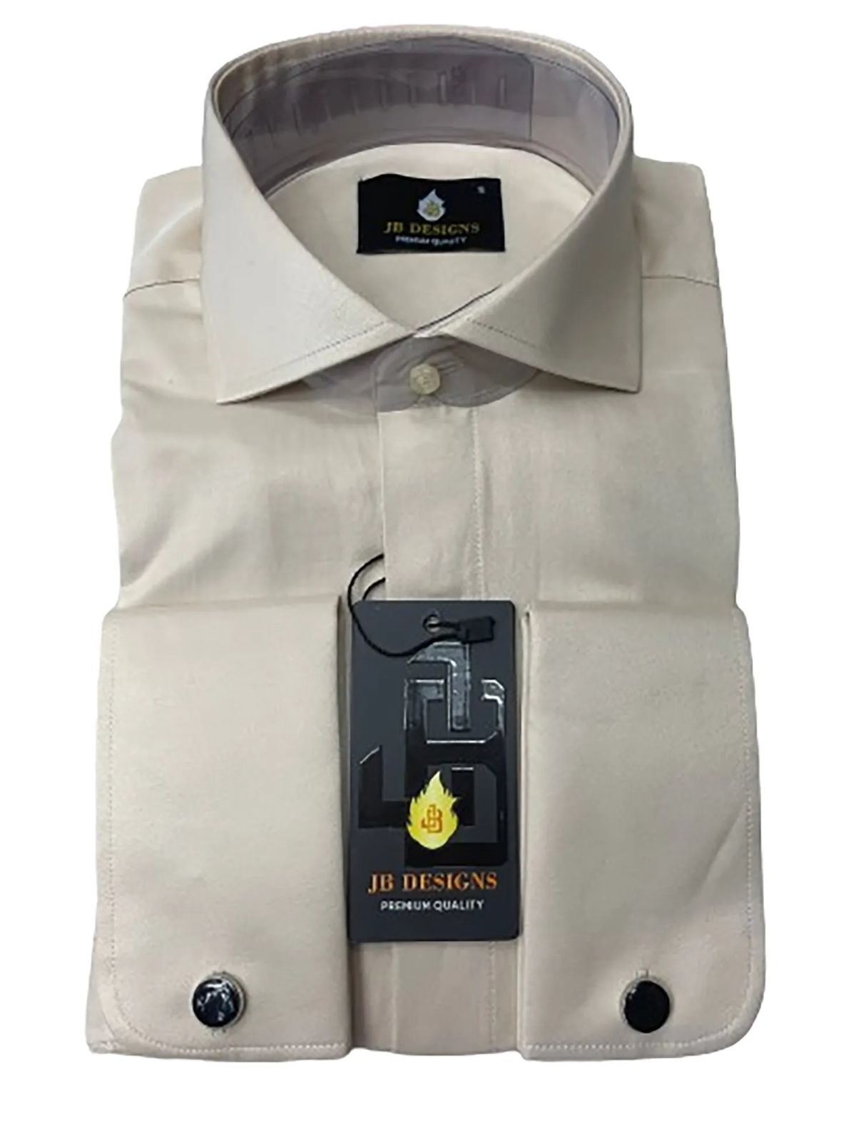 JB Designs Solid Color Cotton Long Sleeve Shirts with Black Cuffs