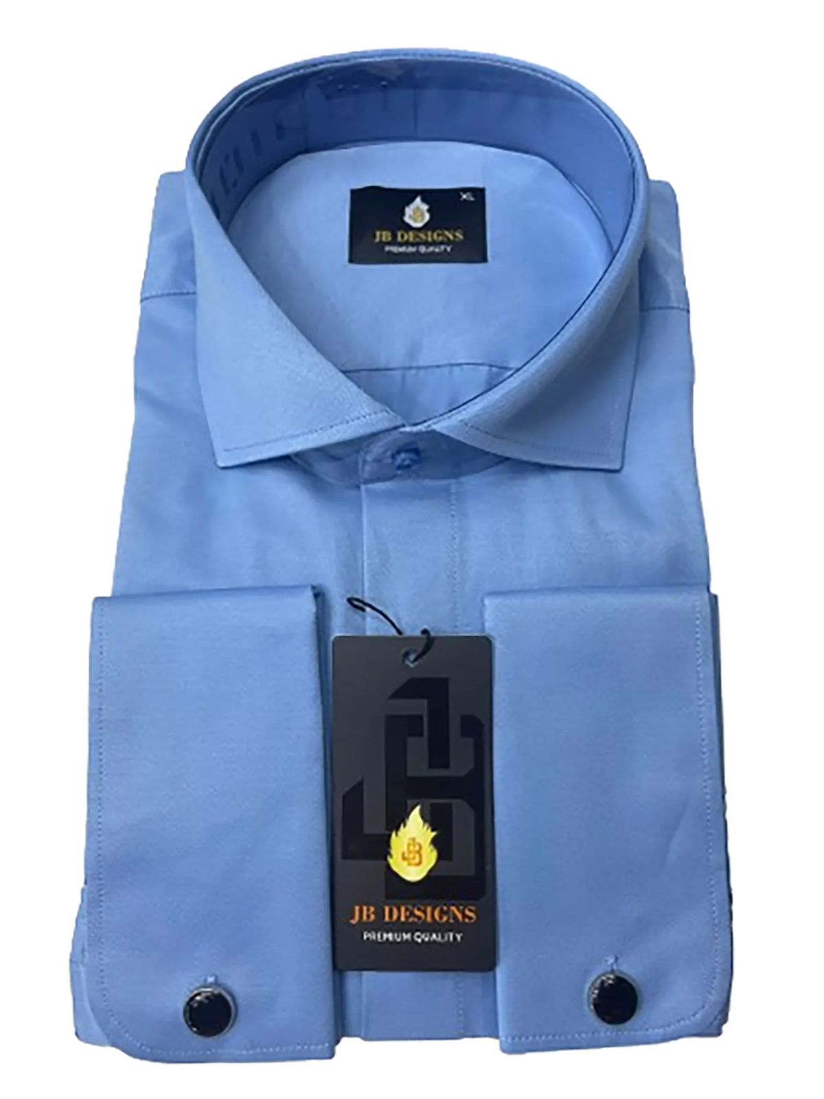 JB Designs Solid Color Cotton Long Sleeve Shirts with Black Cuffs