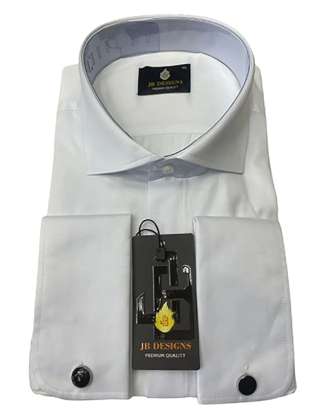 JB Designs Solid Color Cotton Long Sleeve Shirts with Black Cuffs