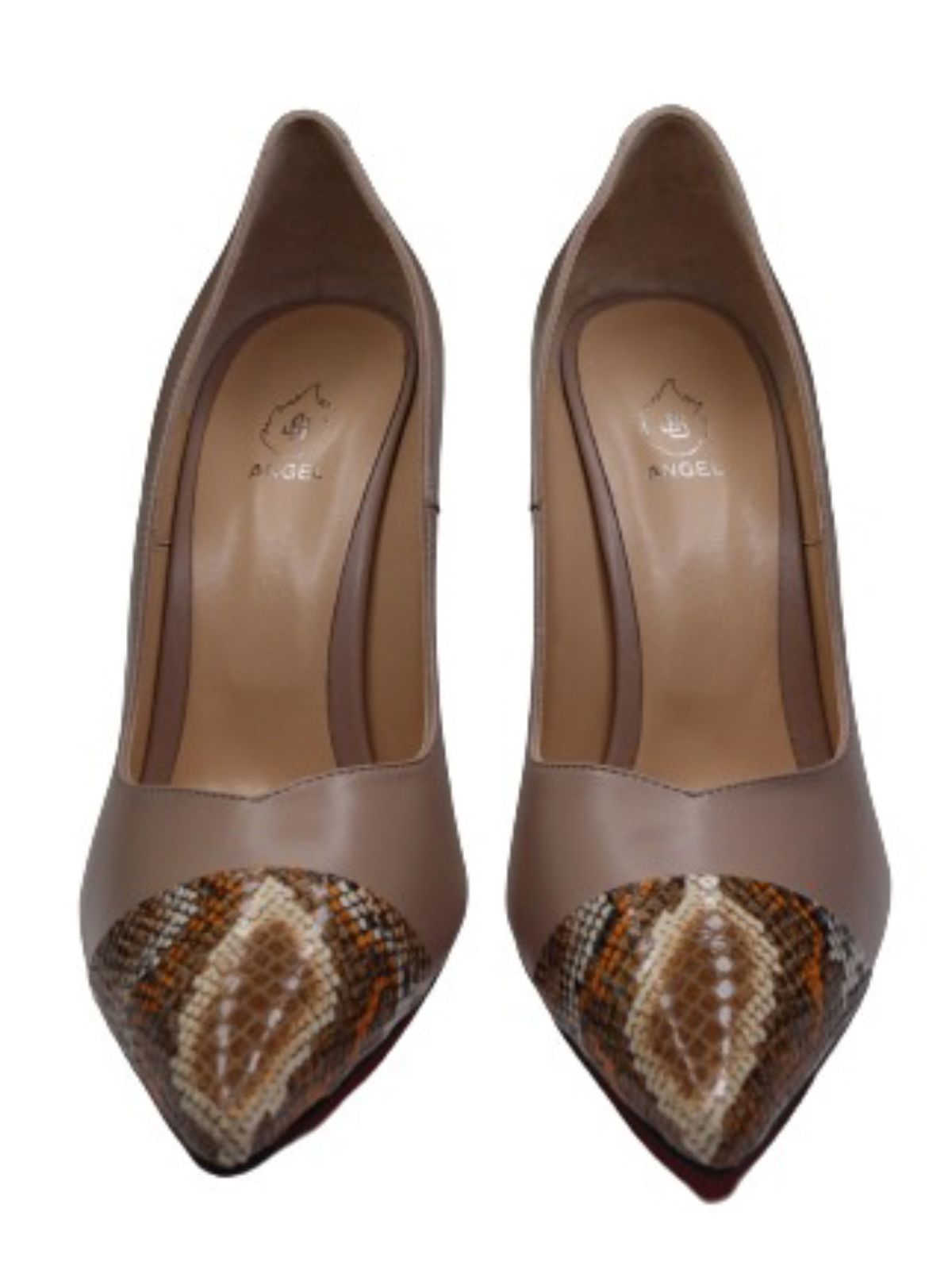 JB Designs Solid Color with Snakeskin Pointy 4inch High Heels