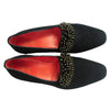 JB Designs Suede Leather Shoe with Black and Gold Beads