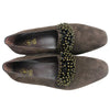 JB Designs Suede Leather Shoe with Black and Gold Beads