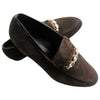 JB Designs Suede Shoe with Gold Metal and Crystals