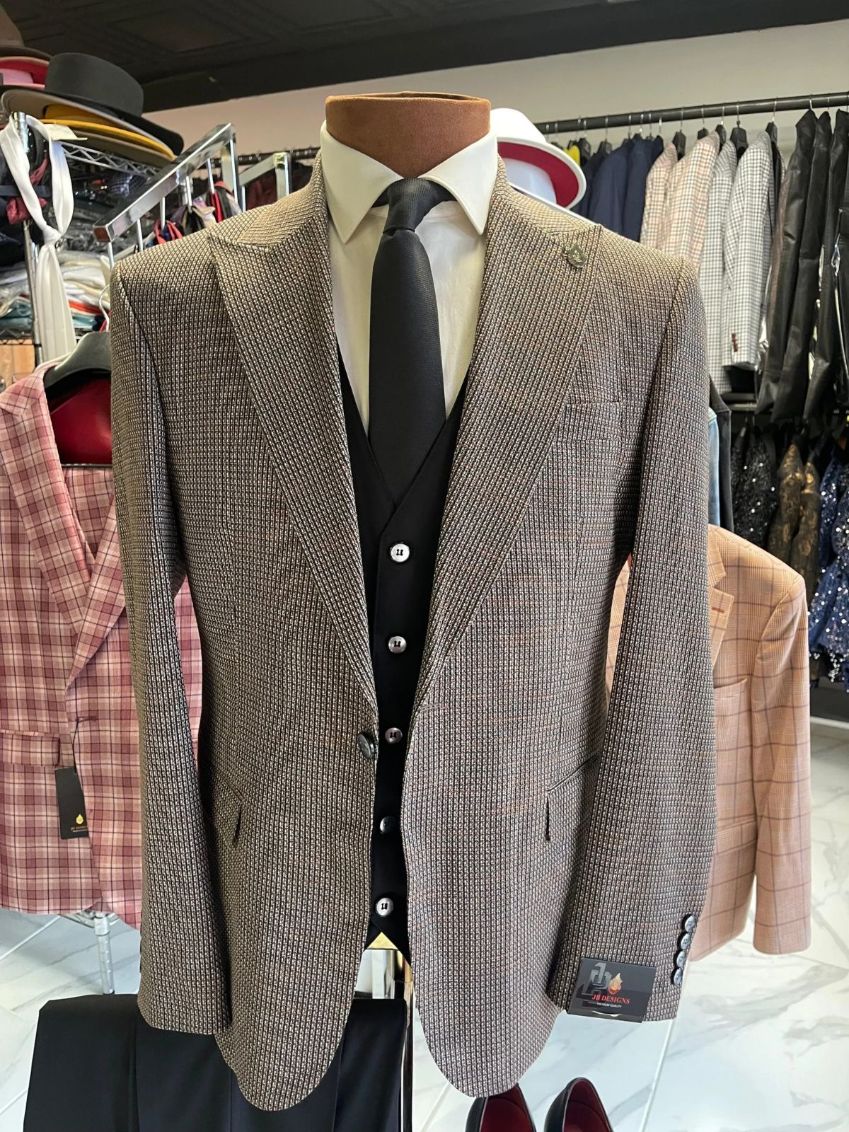 JB Mini Checked Plaid Suit Set