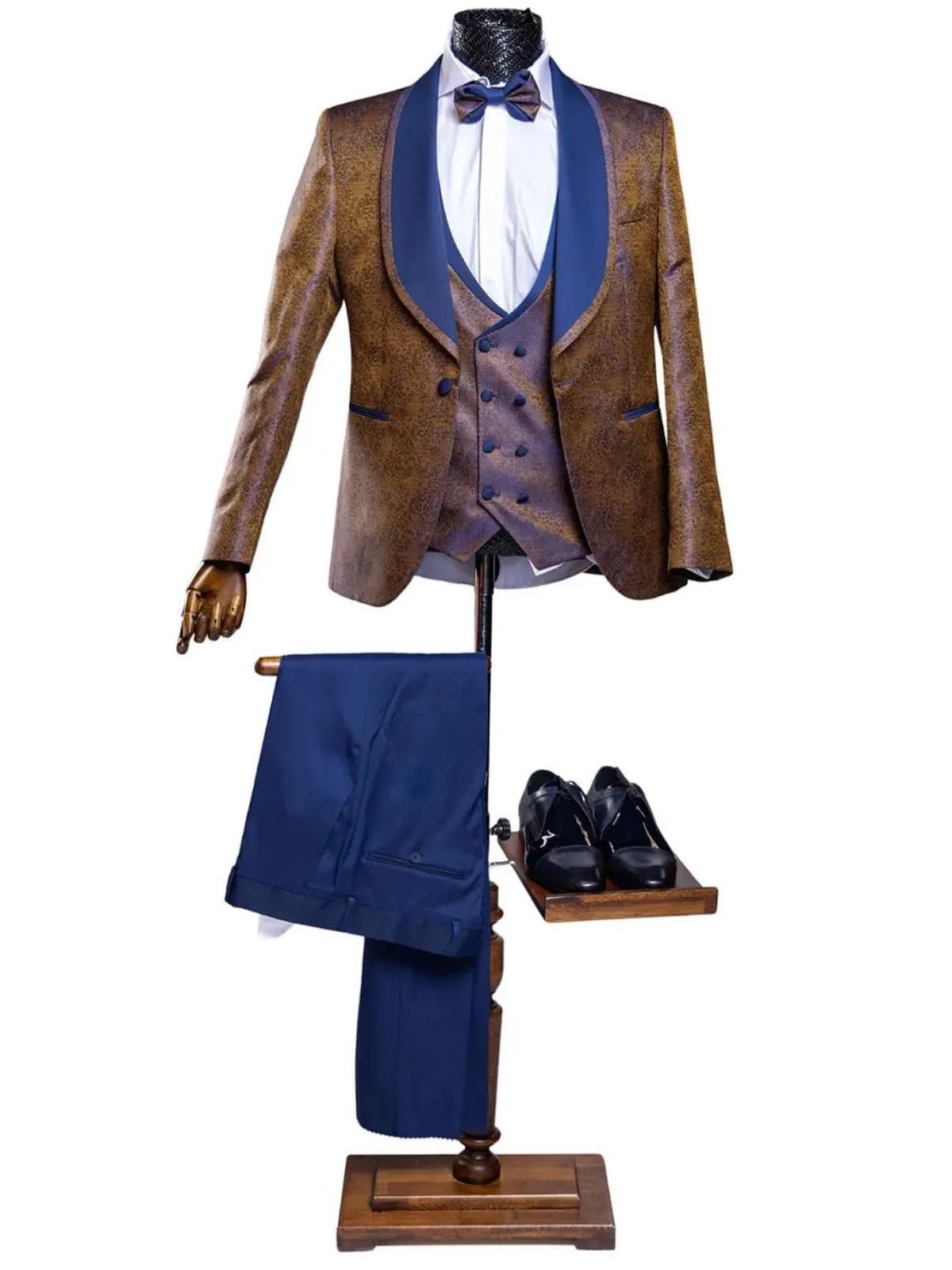 JB Quesste Golden Blue 4pcs Suit Set