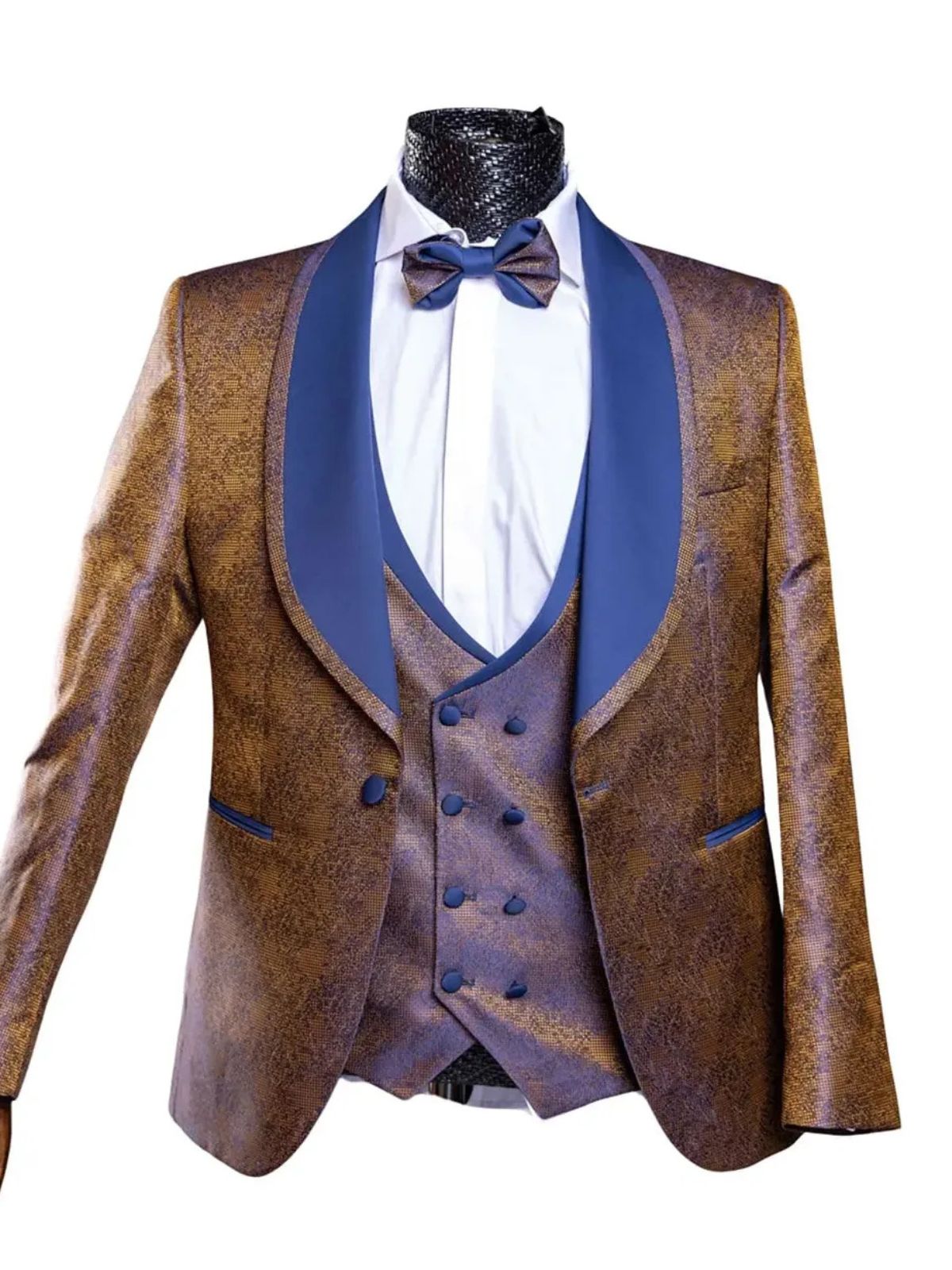 JB Quesste Golden Blue 4pcs Suit Set
