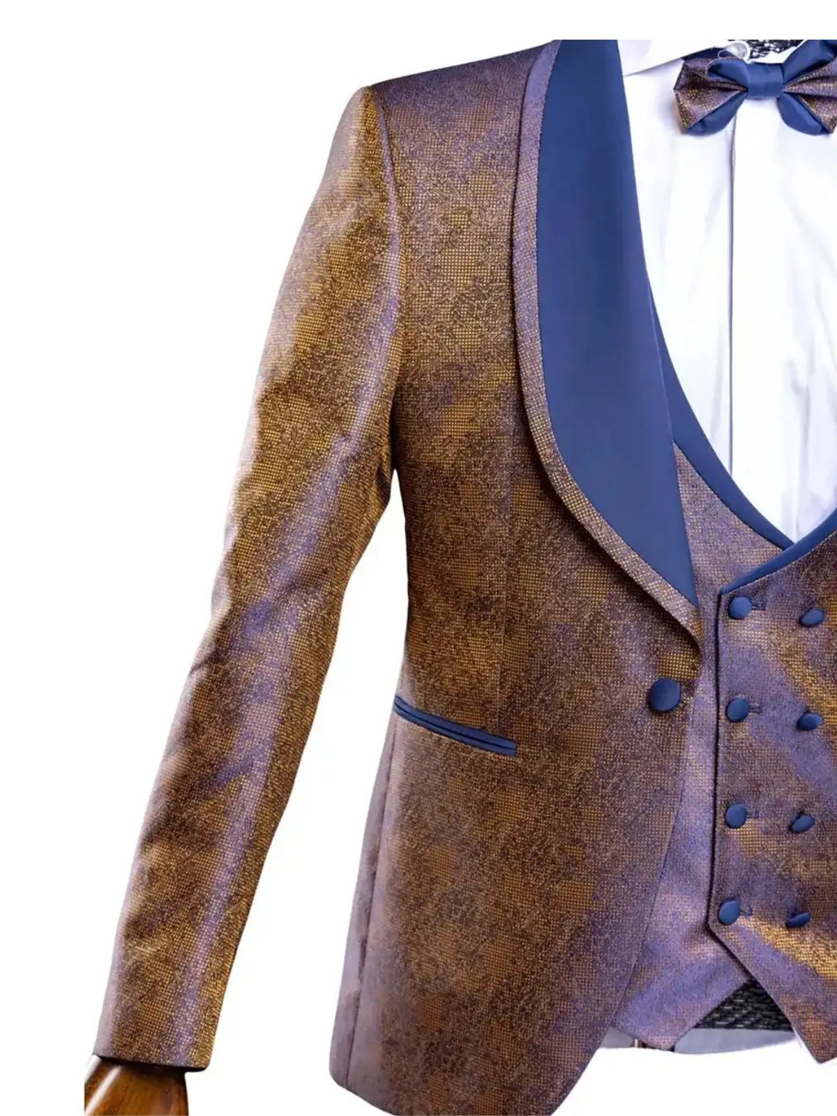 JB Quesste Golden Blue 4pcs Suit Set