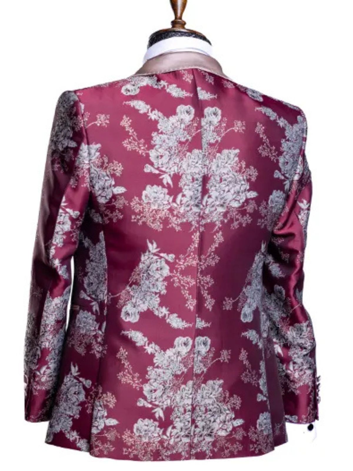 JB Quesste Men’s 3pc Jackquard Shawl Neck Blazer Slim Fit Suit Set