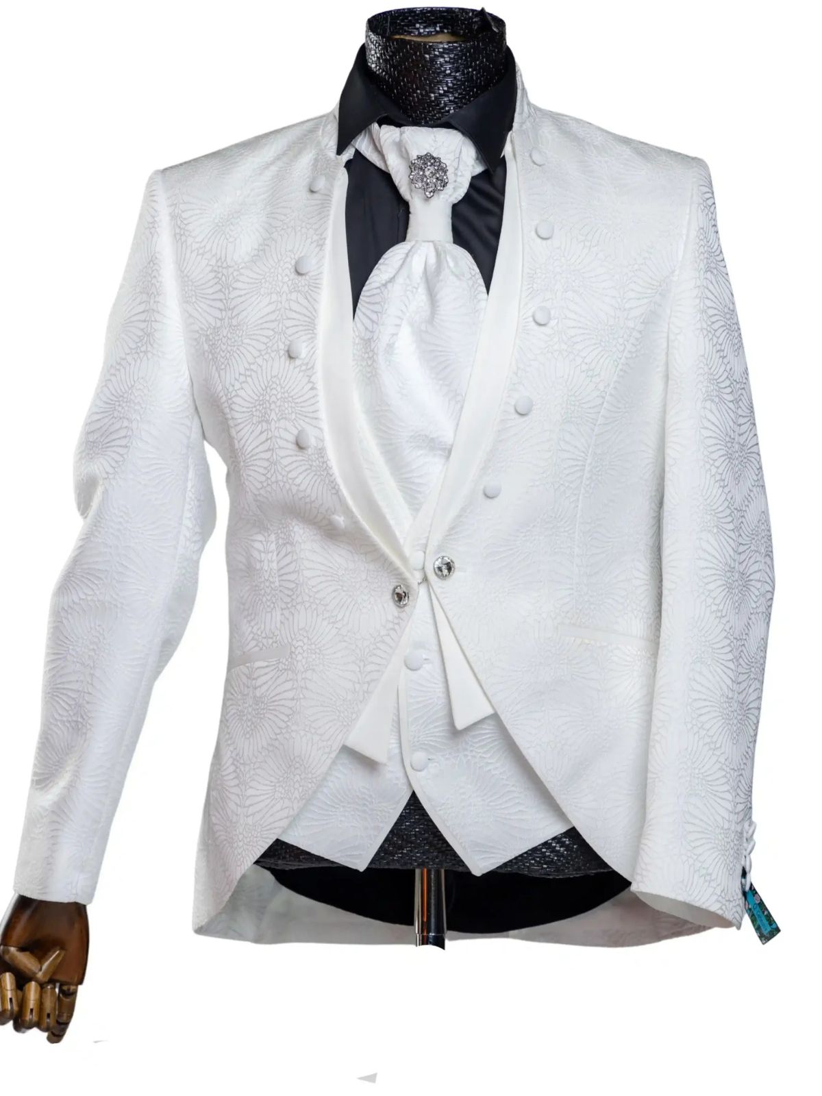 JB Quesste Men’s 3pc Johdpuri Slim Fit, Floral Blazer Suit Set