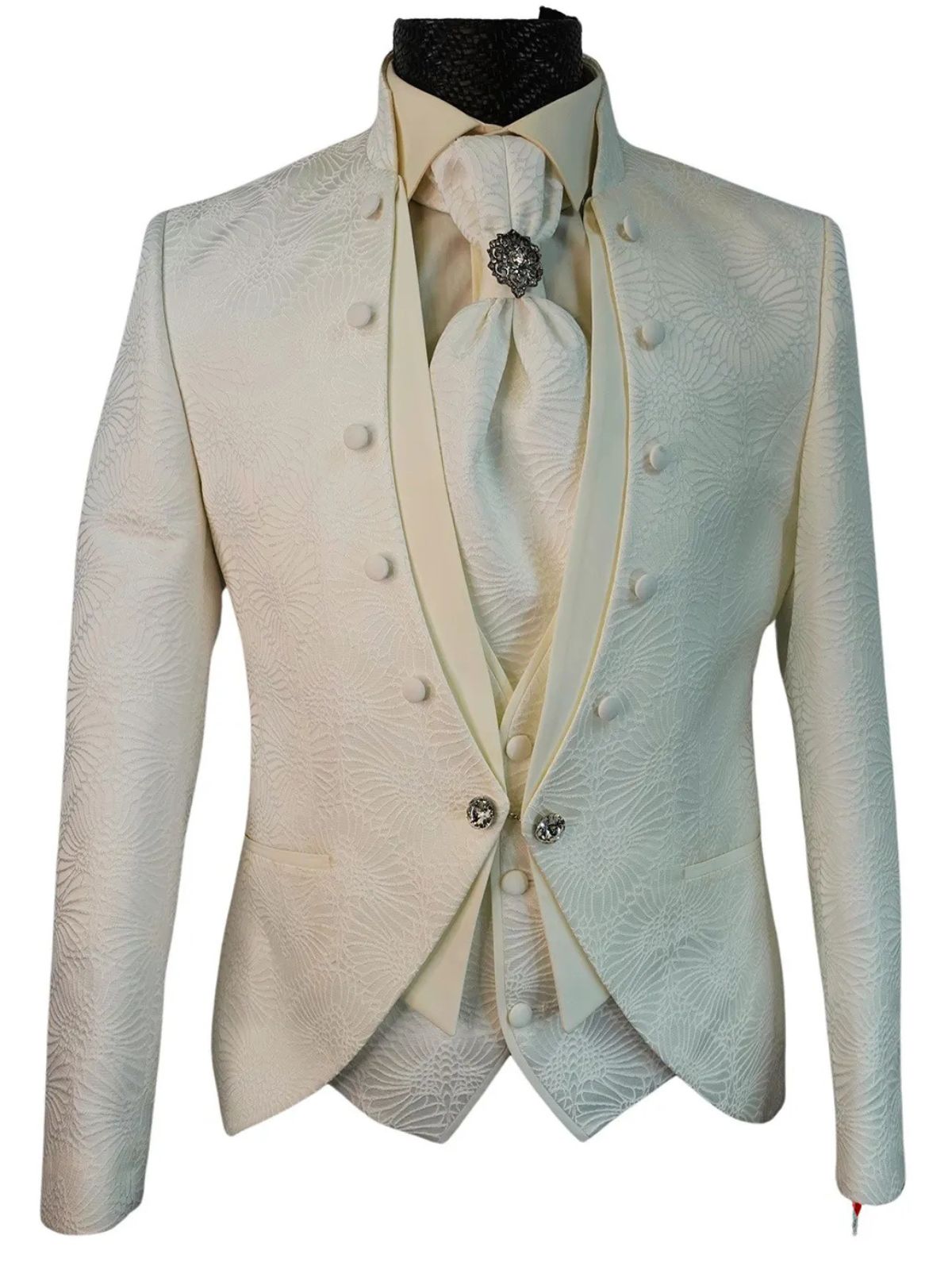 JB Quesste Men’s 3pc Johdpuri Slim Fit, Floral Blazer Suit Set