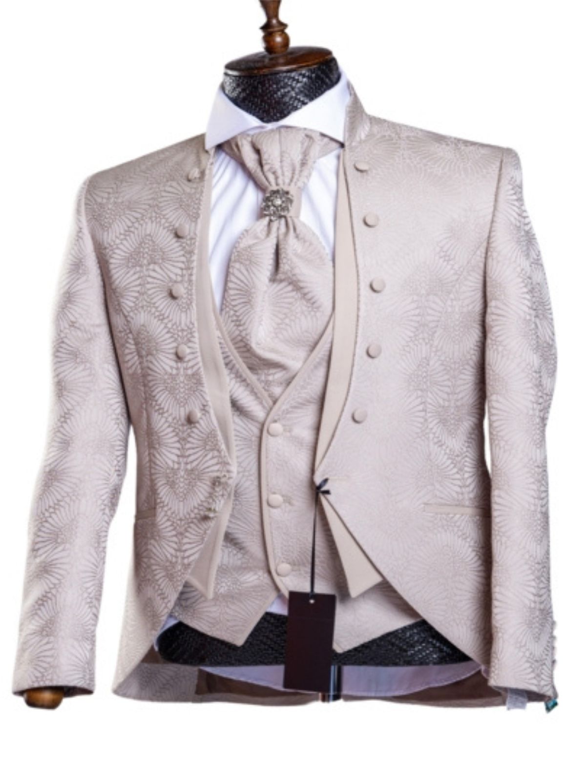 JB Quesste Men’s 3pc Johdpuri Slim Fit, Floral Blazer Suit Set