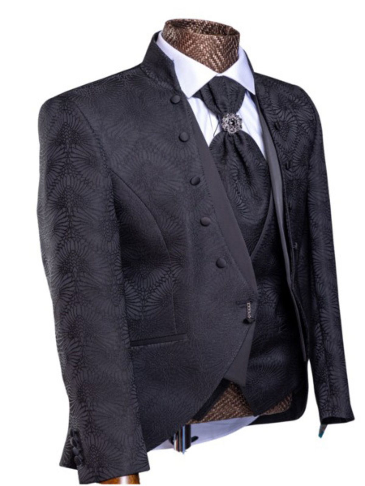 JB Quesste Men’s 3pc Johdpuri Slim Fit, Floral Blazer Suit Set