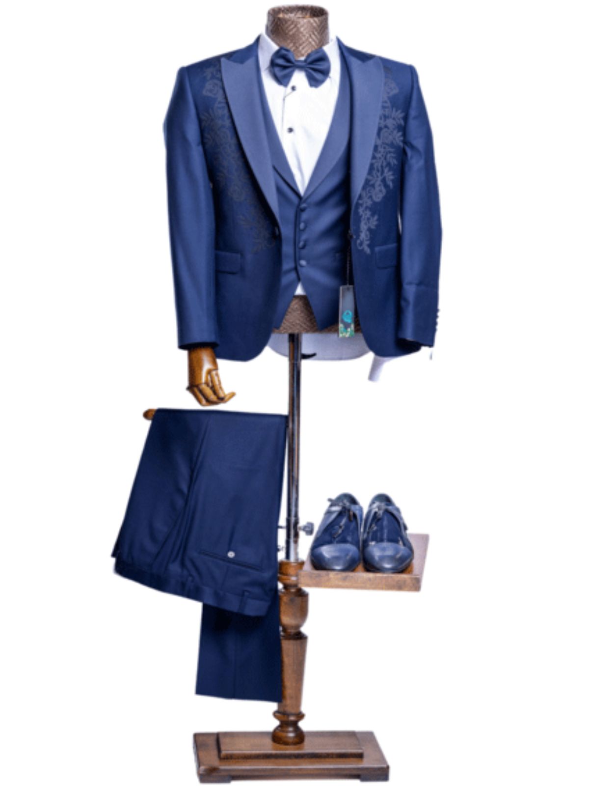 JB Quesste Men’s 3pc Slim Fit Suit Set with Blazer Embroidery