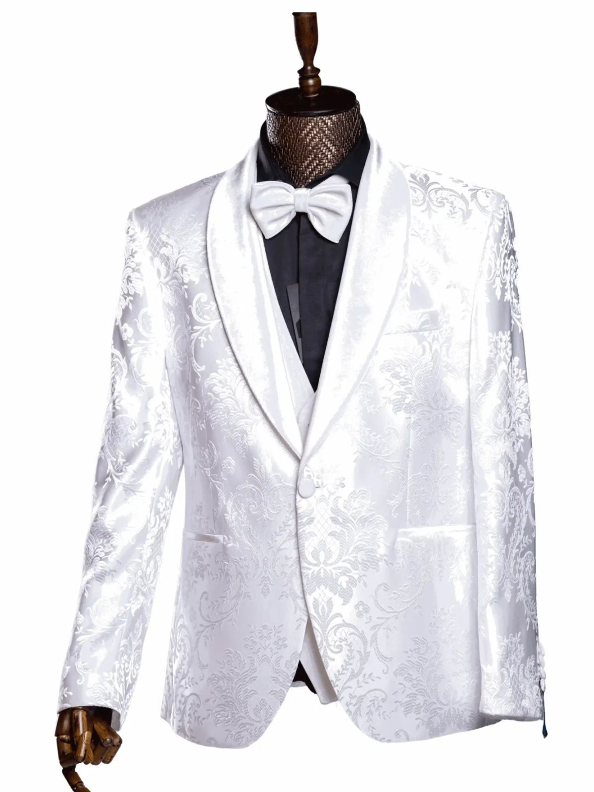 JB Quesste Men’s 3pc Slim Fit With Floral Blazer Wedding Suit