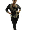 Ladies 2pc Pant and Blouse Party Cocktail Set with Belt