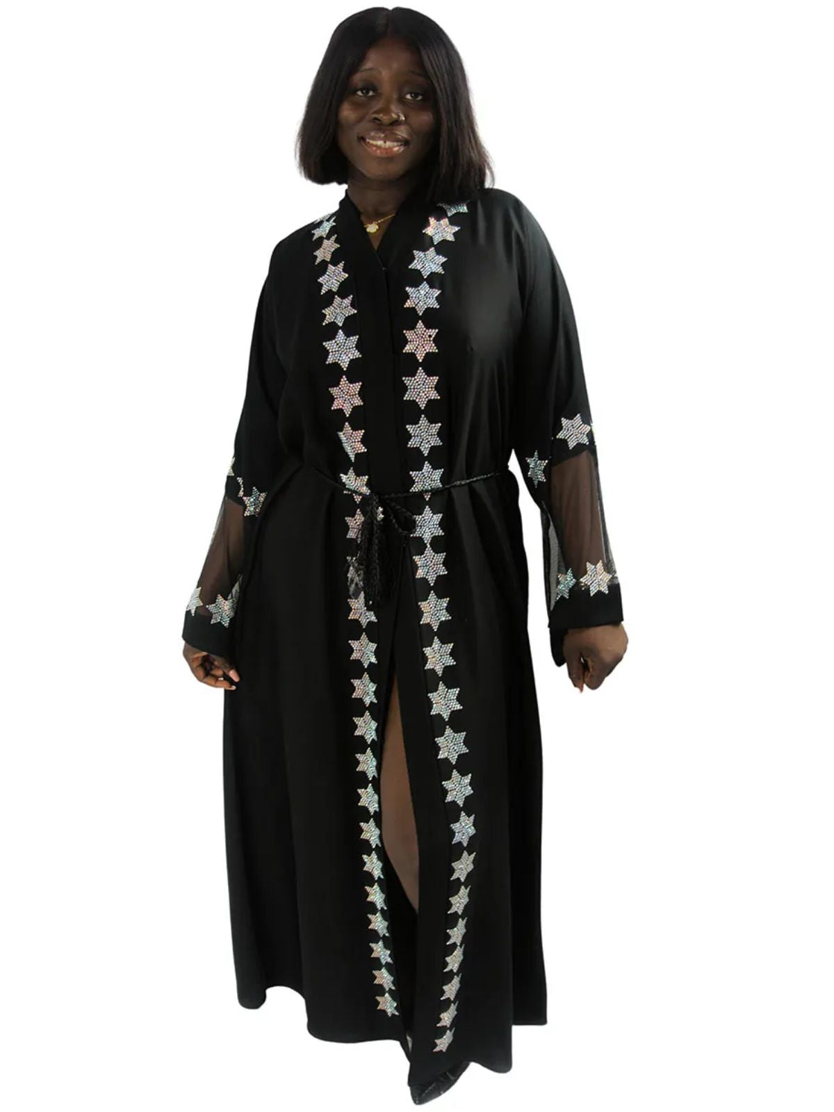 Ladies’ Black Abaya/Agbaya Lightweight Long-sleeved Kaftan Maxi Dress