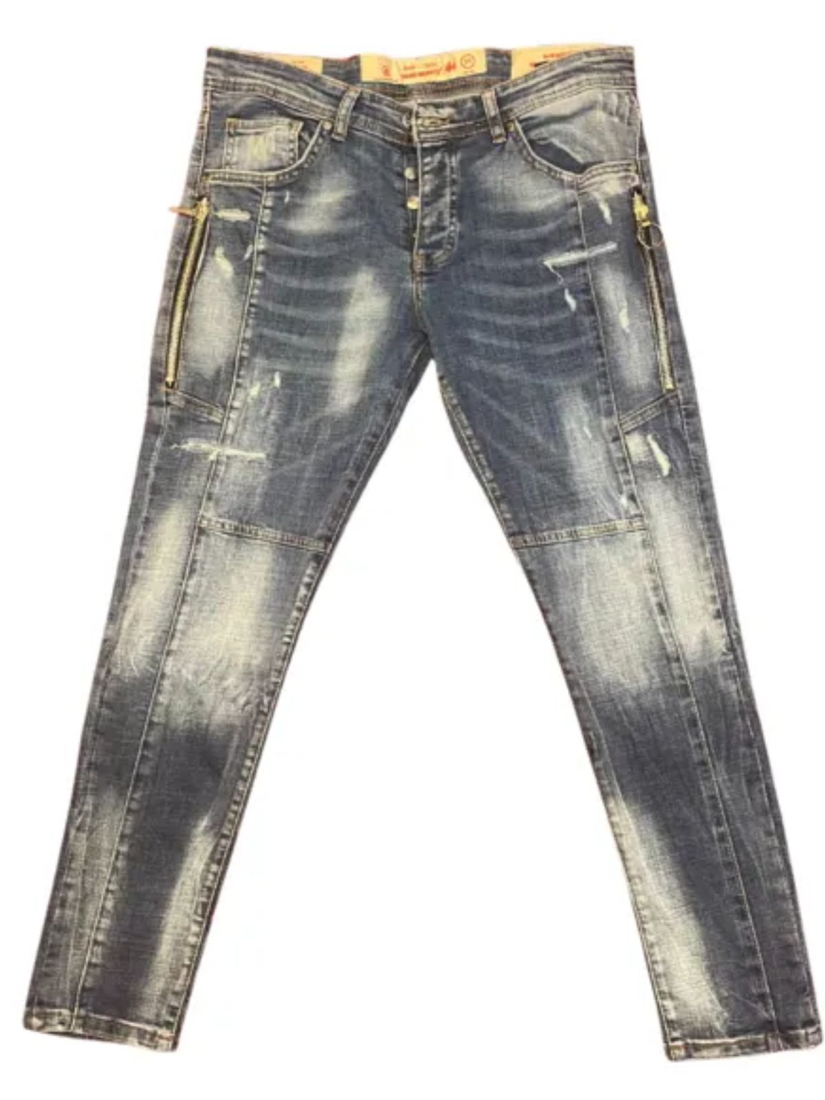 Light Blue Skinny Jeans with Side Zippers