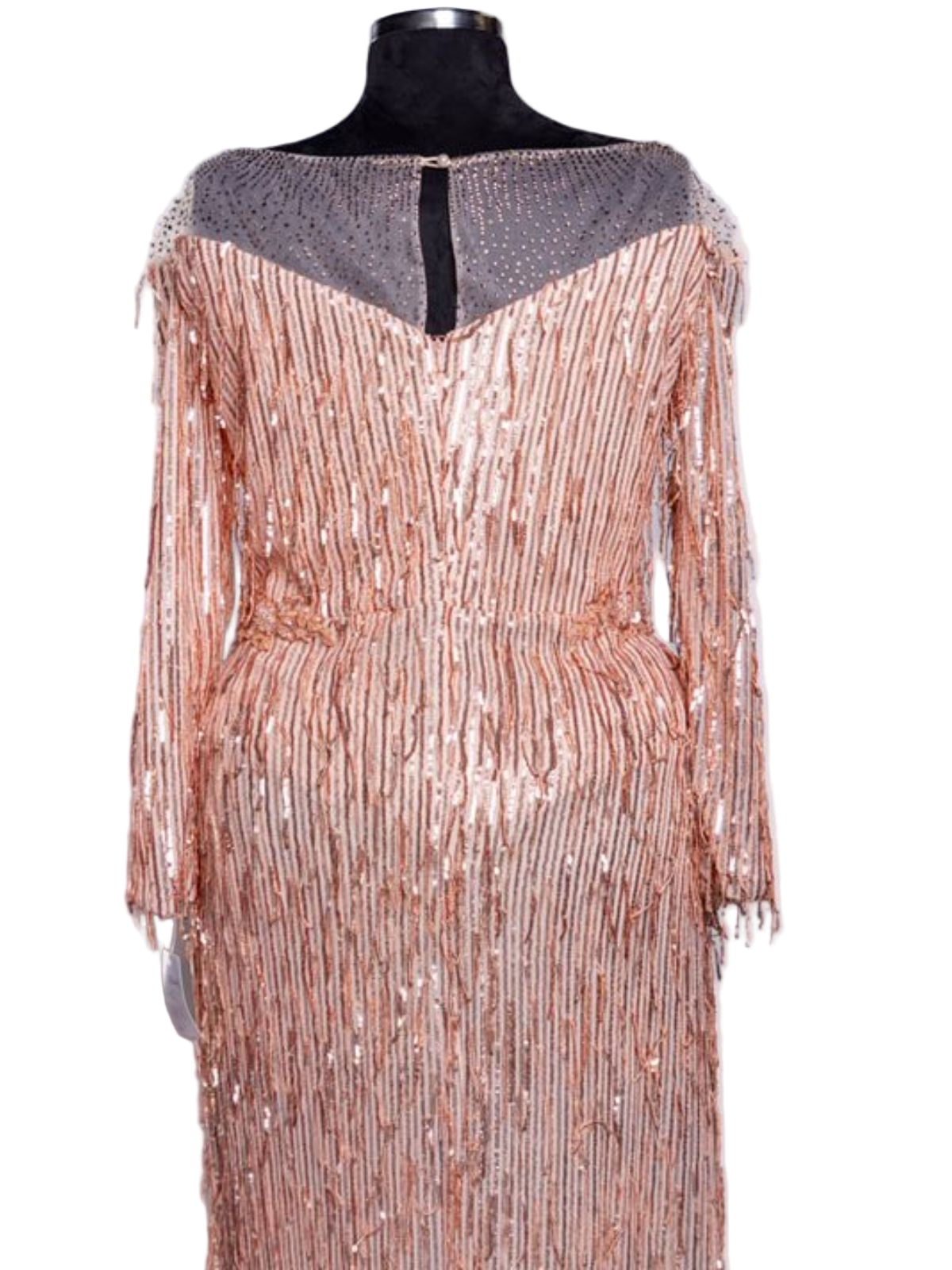 Long Sleeve Tussels Party Anniversary Dress