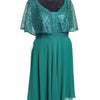 Luxso Party Knee Length Flowing Dress with Shawl Sleeves