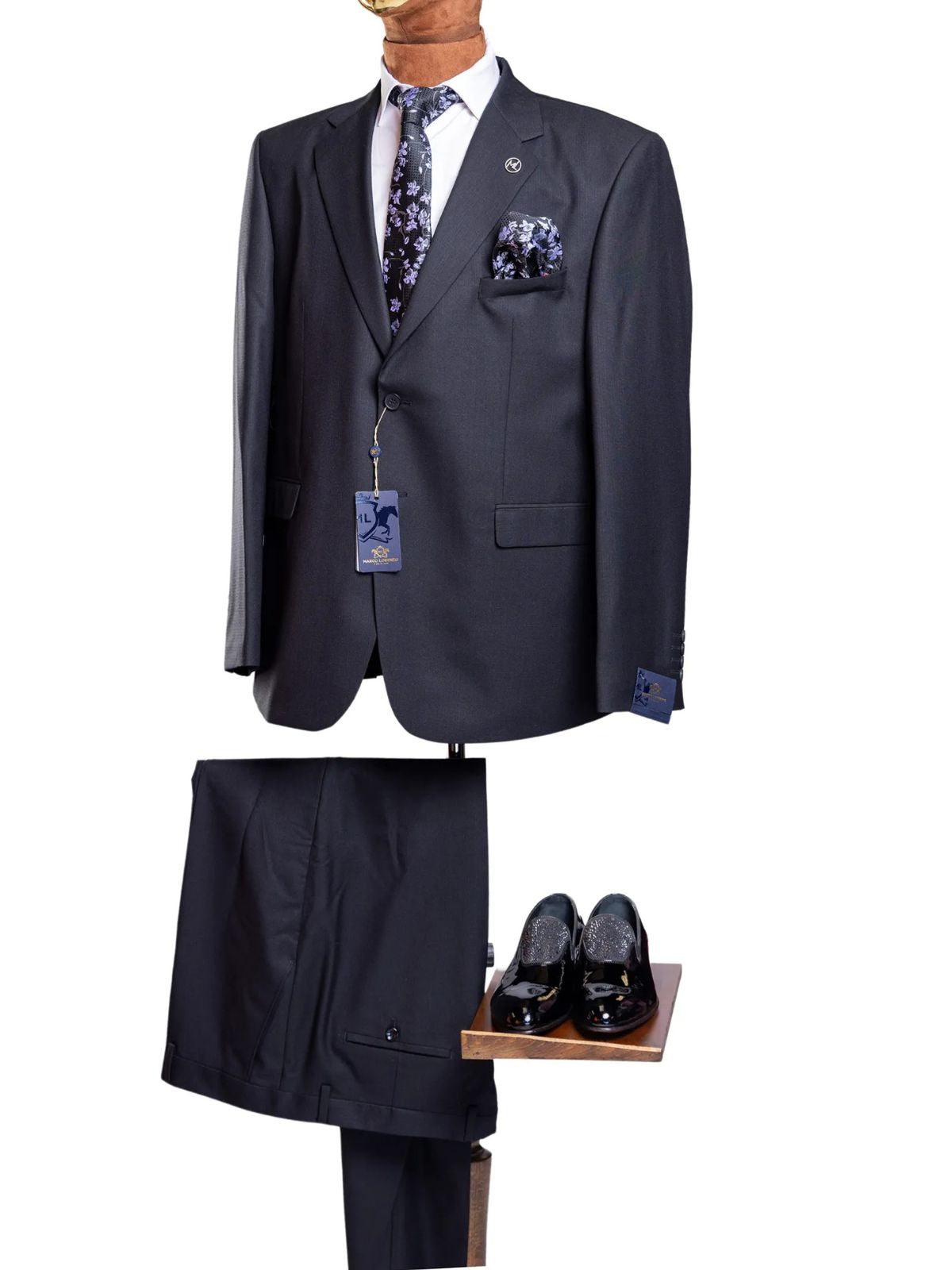 Marco Lorenzo 3pc Slim Fit Suit Set with No Vest