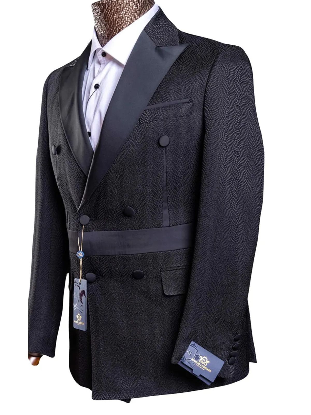 Marco Lorenzo Men’s 2pc Slim Fit Double Breasted Suit Set