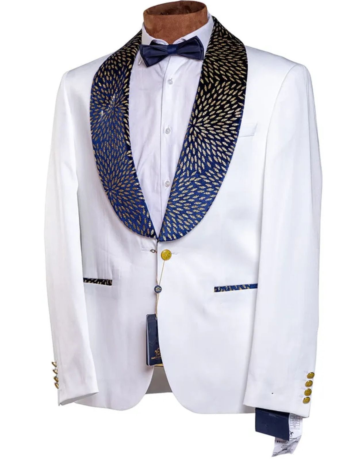 Marco Lorenzo Men’s 2pc Slim Fit Stylish Collar Wedding Suit