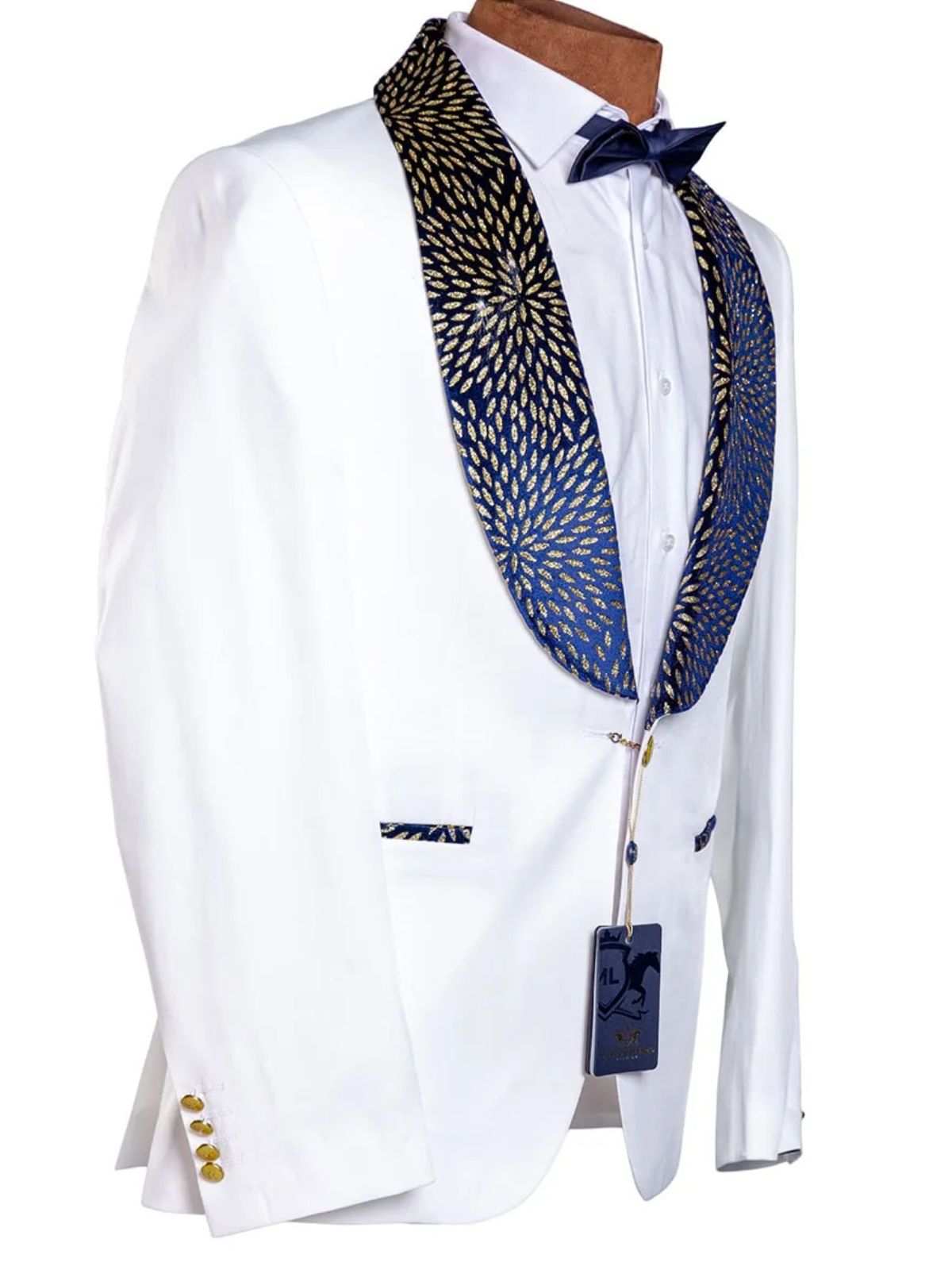 Marco Lorenzo Men’s 2pc Slim Fit Stylish Collar Wedding Suit