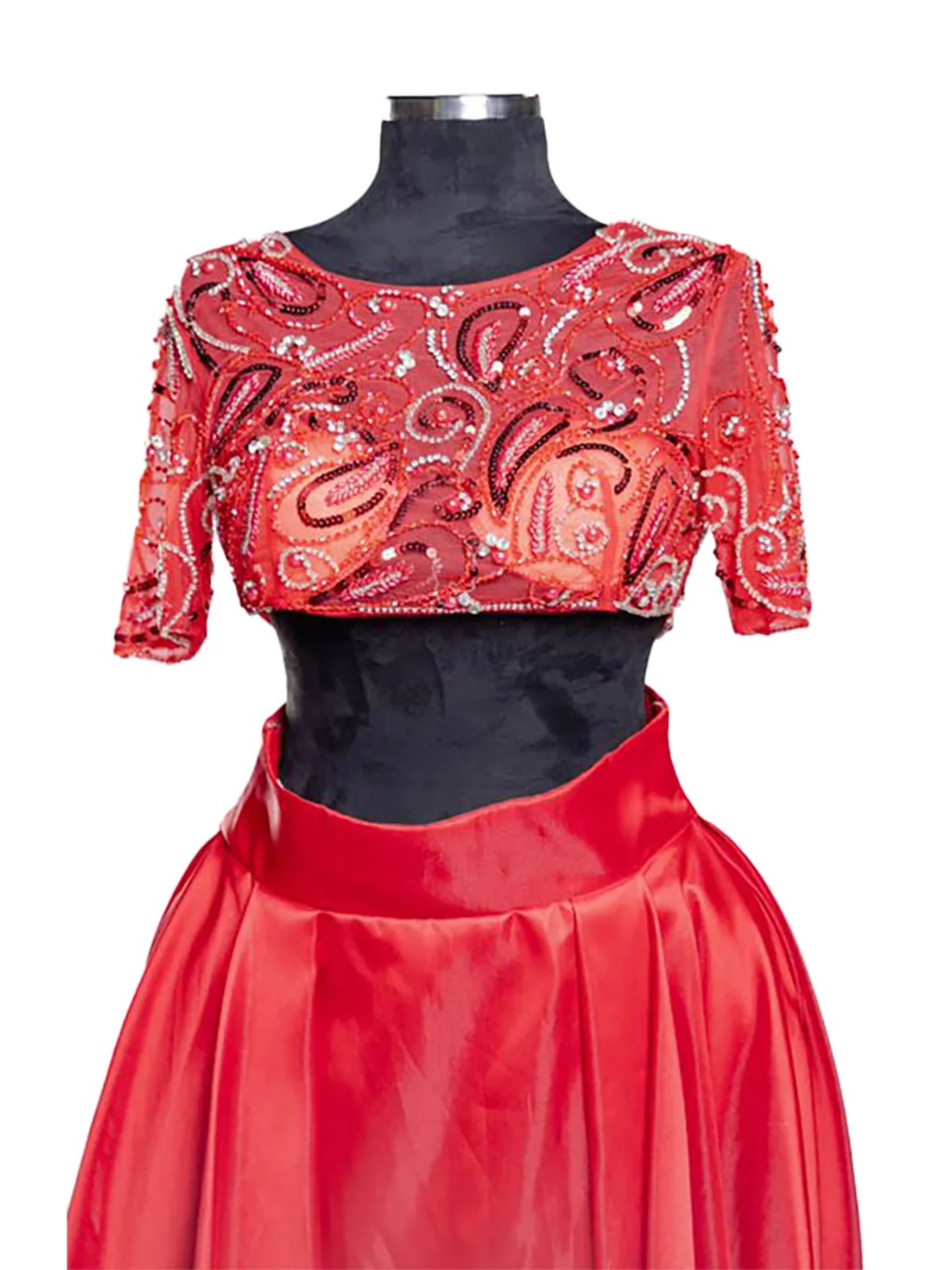 Maxi Skirt and Crop Top Blouse Party Cocktails