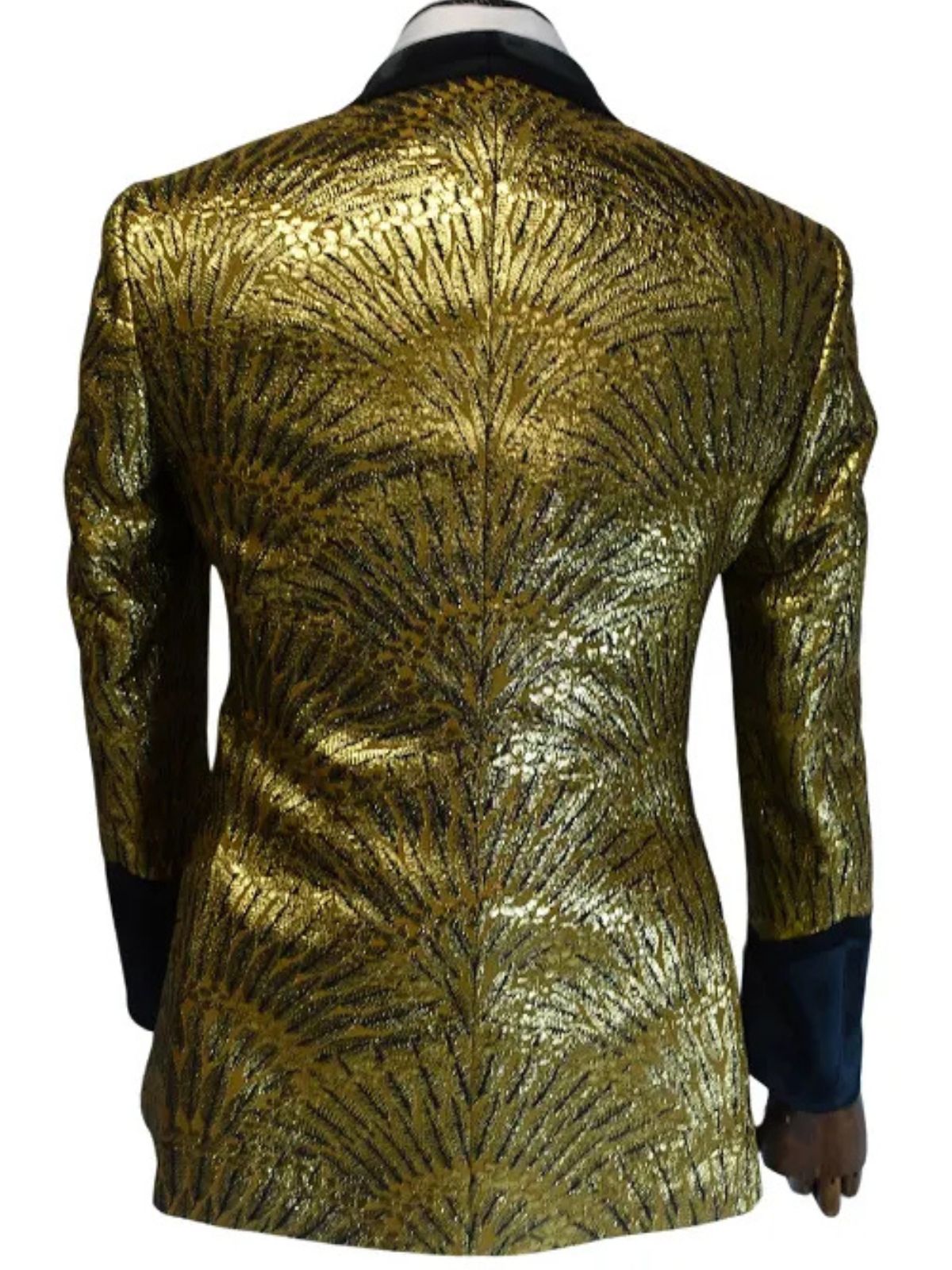 QUESSTE Men’s Golden 2 Piece Slim Fit, Single Breasted Suit