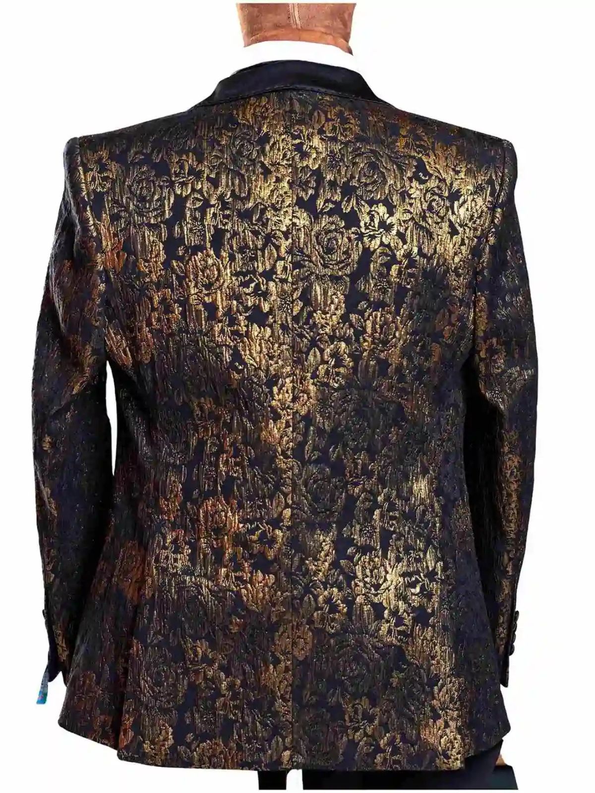 JB Quesste Men’s 3pc Slim Fit Shimmery Black and Gold Suit Set