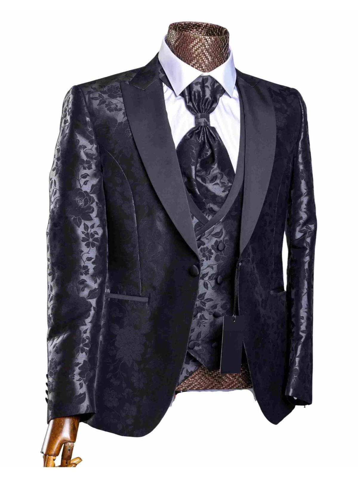 Quesste Men’s 4pc Flowery Slim Fit Suit Set