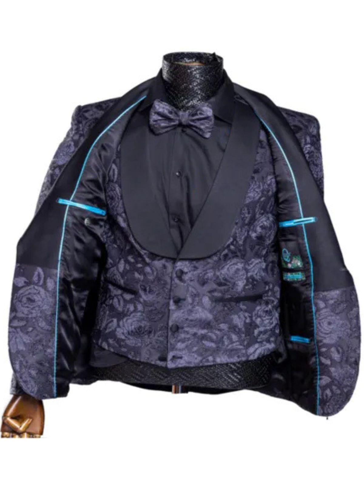 Quesste Men’s Floral 4pc Slim Fit Suit Set