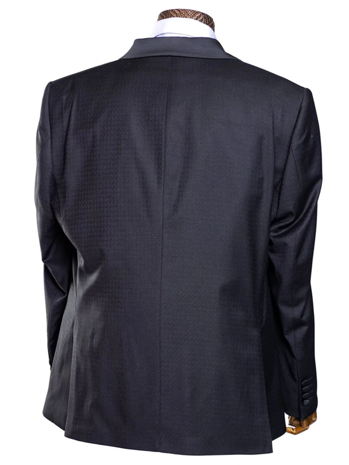 Quesste Plain Black Flowery Collar 4pcs Suit Set