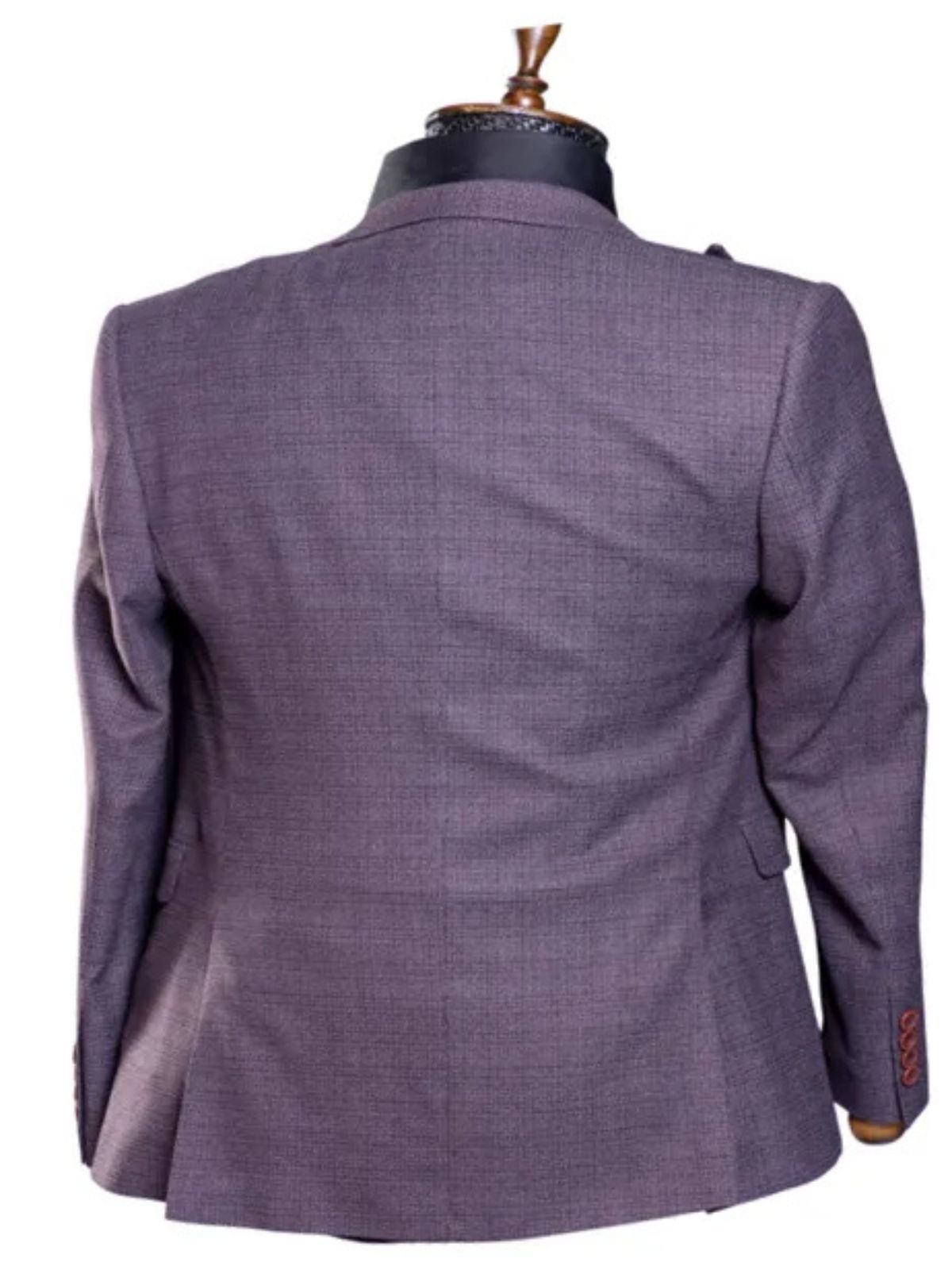 Quesste Purple Textured 3pcs Slim Fit Suit Set