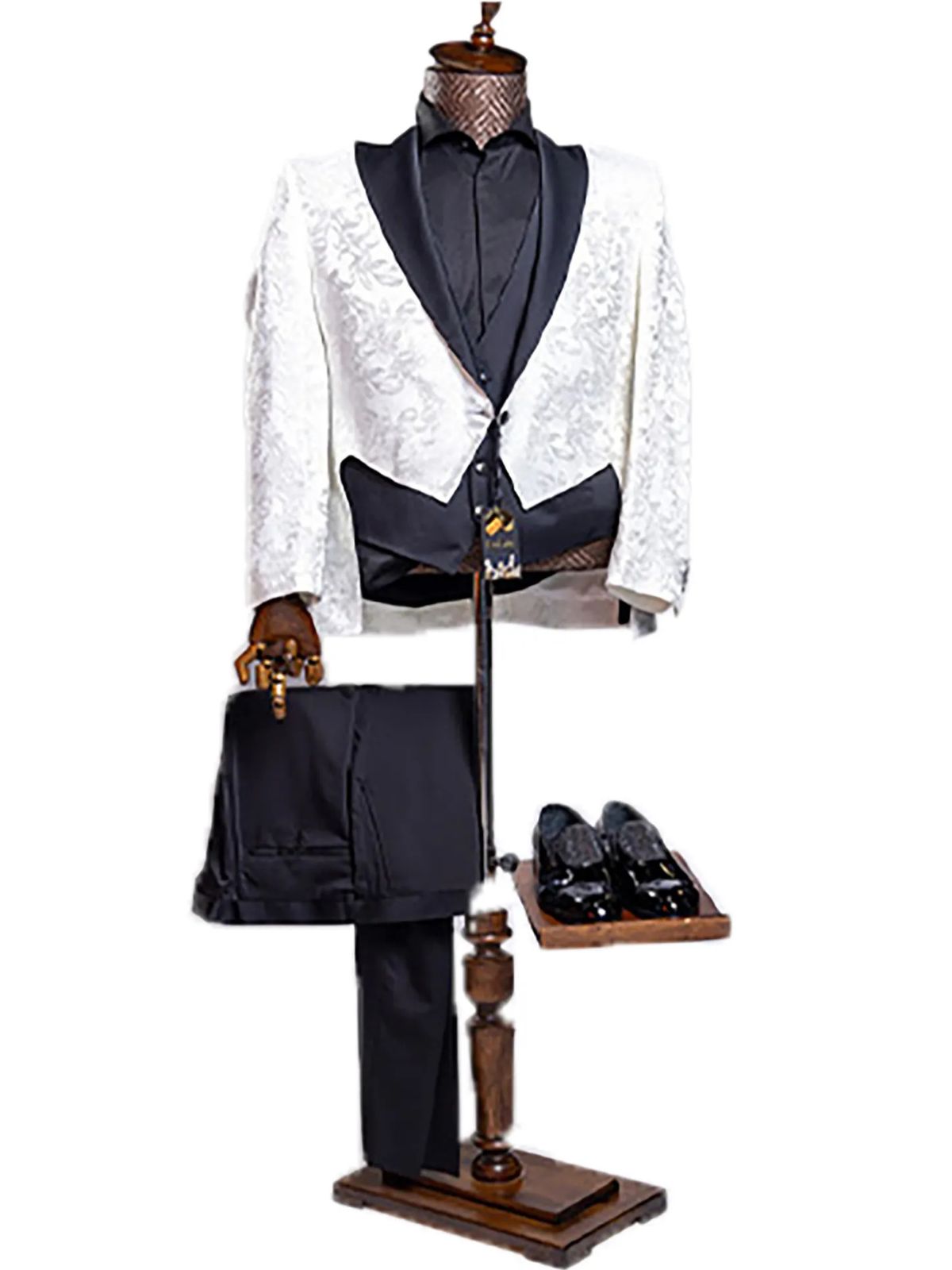 Rabin 3pc Ivory Creamy Colored Suit Set with Tailed Blazer