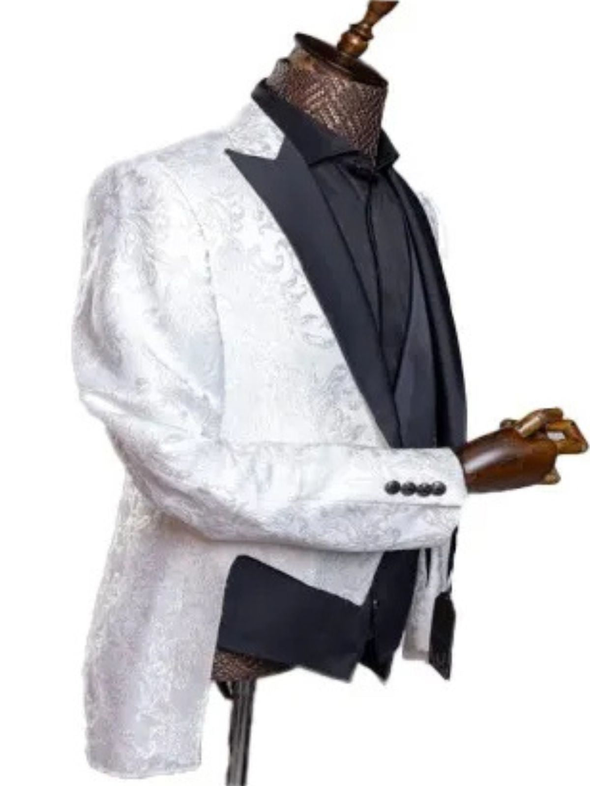 Rabin 3pc Ivory Creamy Colored Suit Set with Tailed Blazer