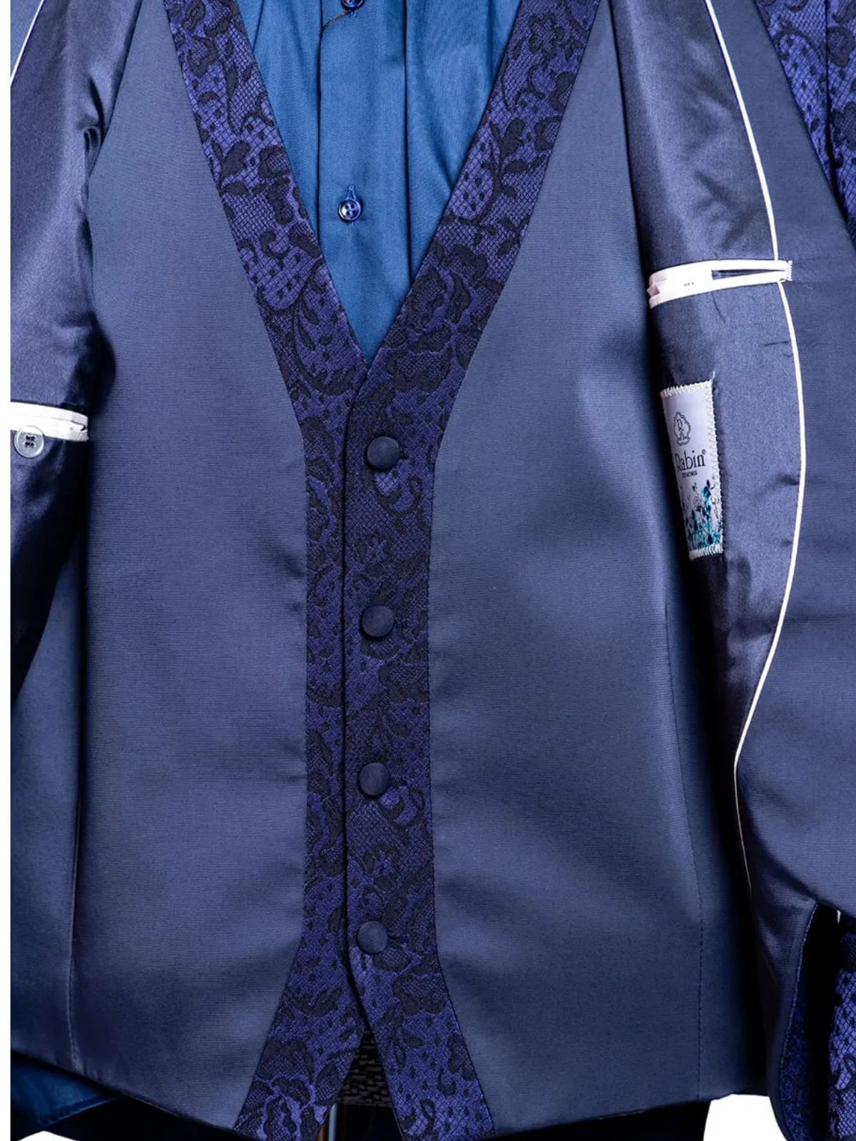 Rabin Men’s 3pc Slim Fit Flowery Pattern Blazer Suit Set