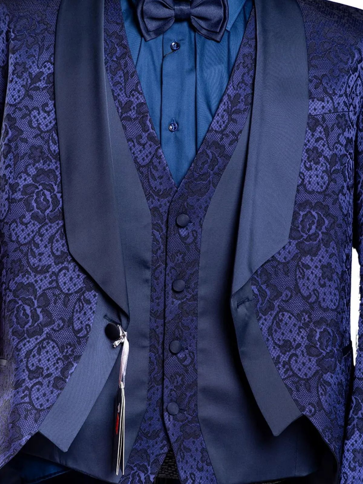 Rabin Men’s 3pc Slim Fit Flowery Pattern Blazer Suit Set