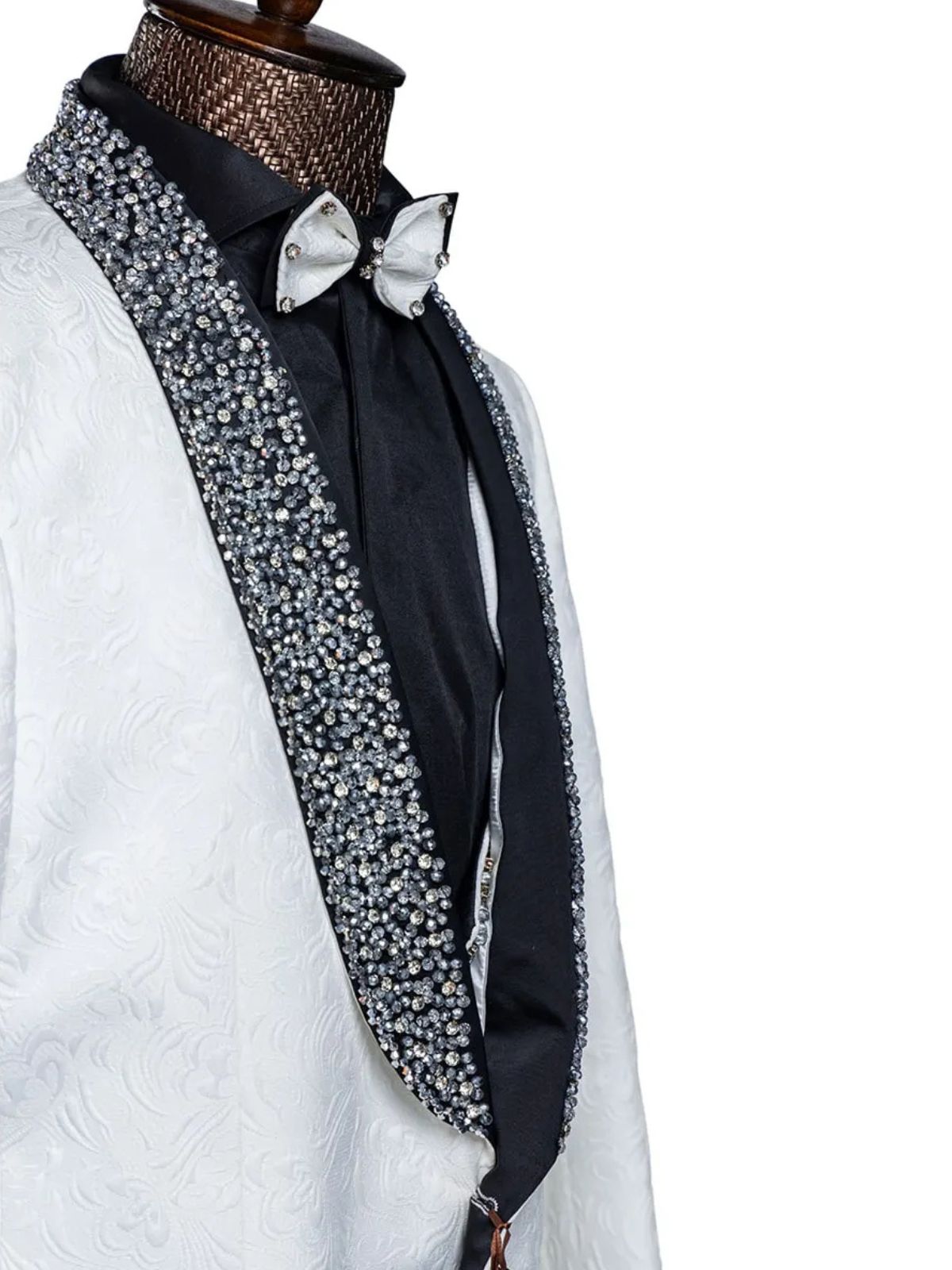 Rabin Men’s 3pc Slim Fit Stylish Beaded Collar Wedding Suit