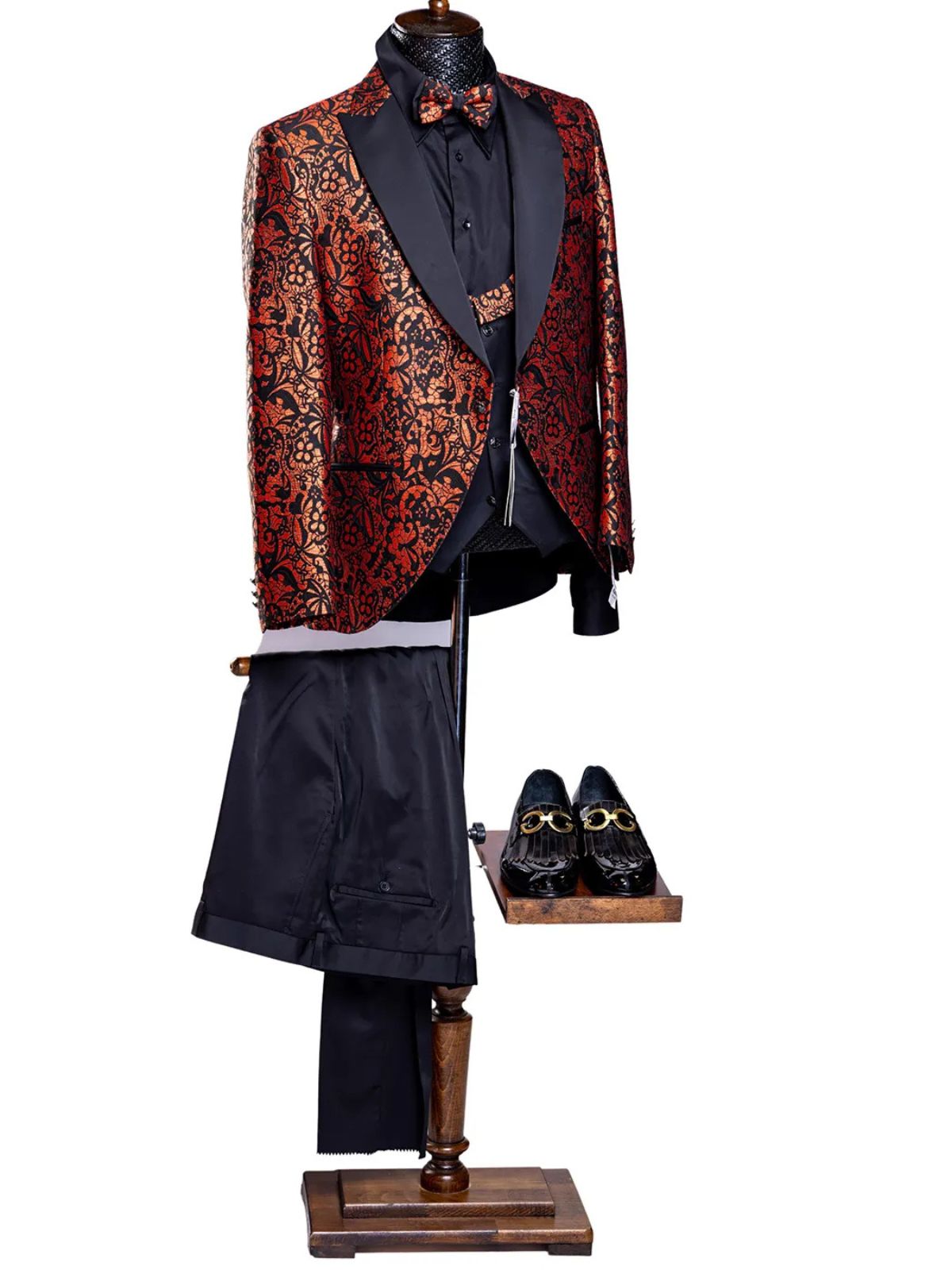 Rabin Men’s 3pc Slim Fit Stylish Flowery Patterned Blazer Suit Set