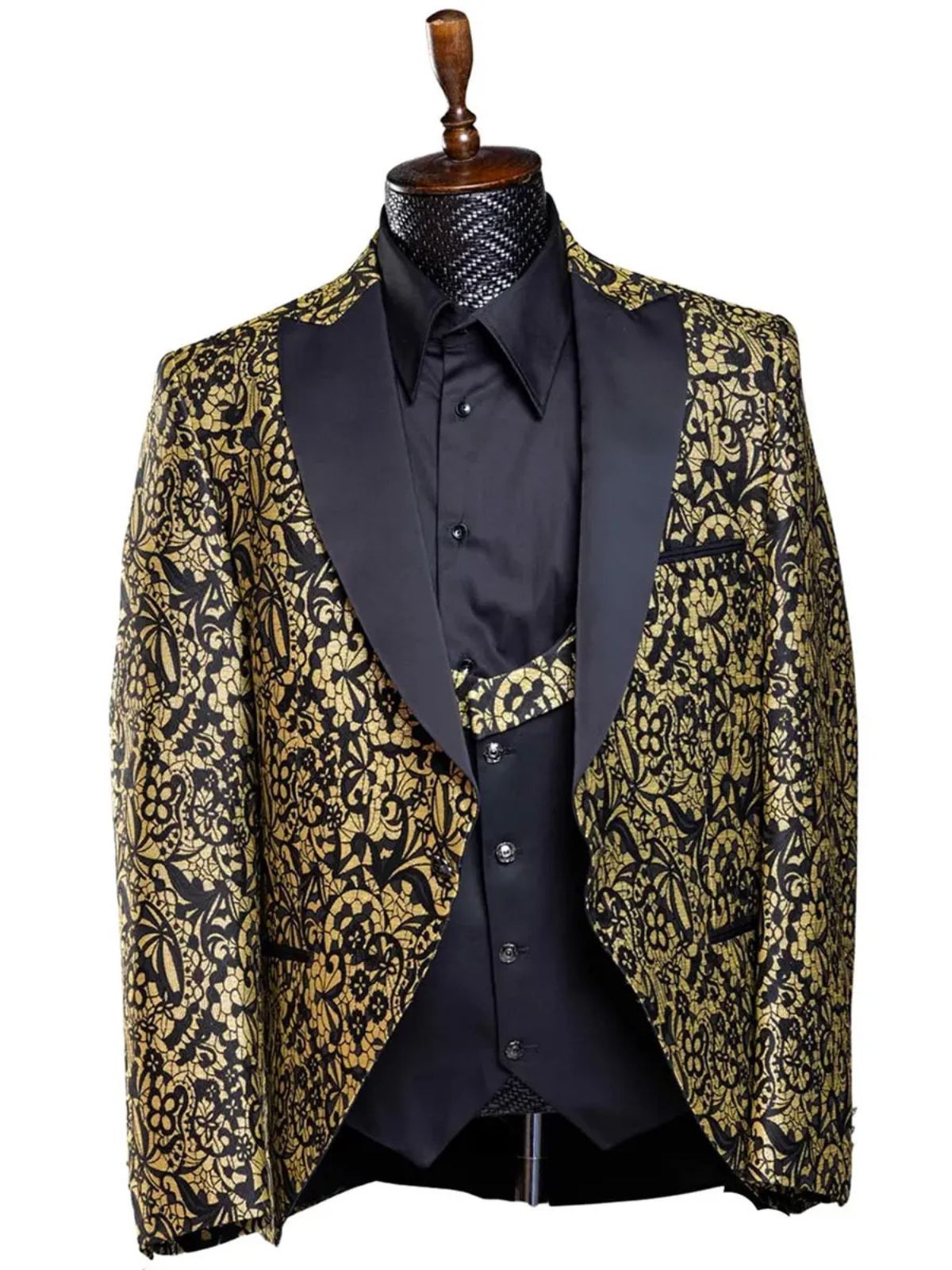 Rabin Men’s 3pc Slim Fit Stylish Flowery Patterned Blazer Suit Set