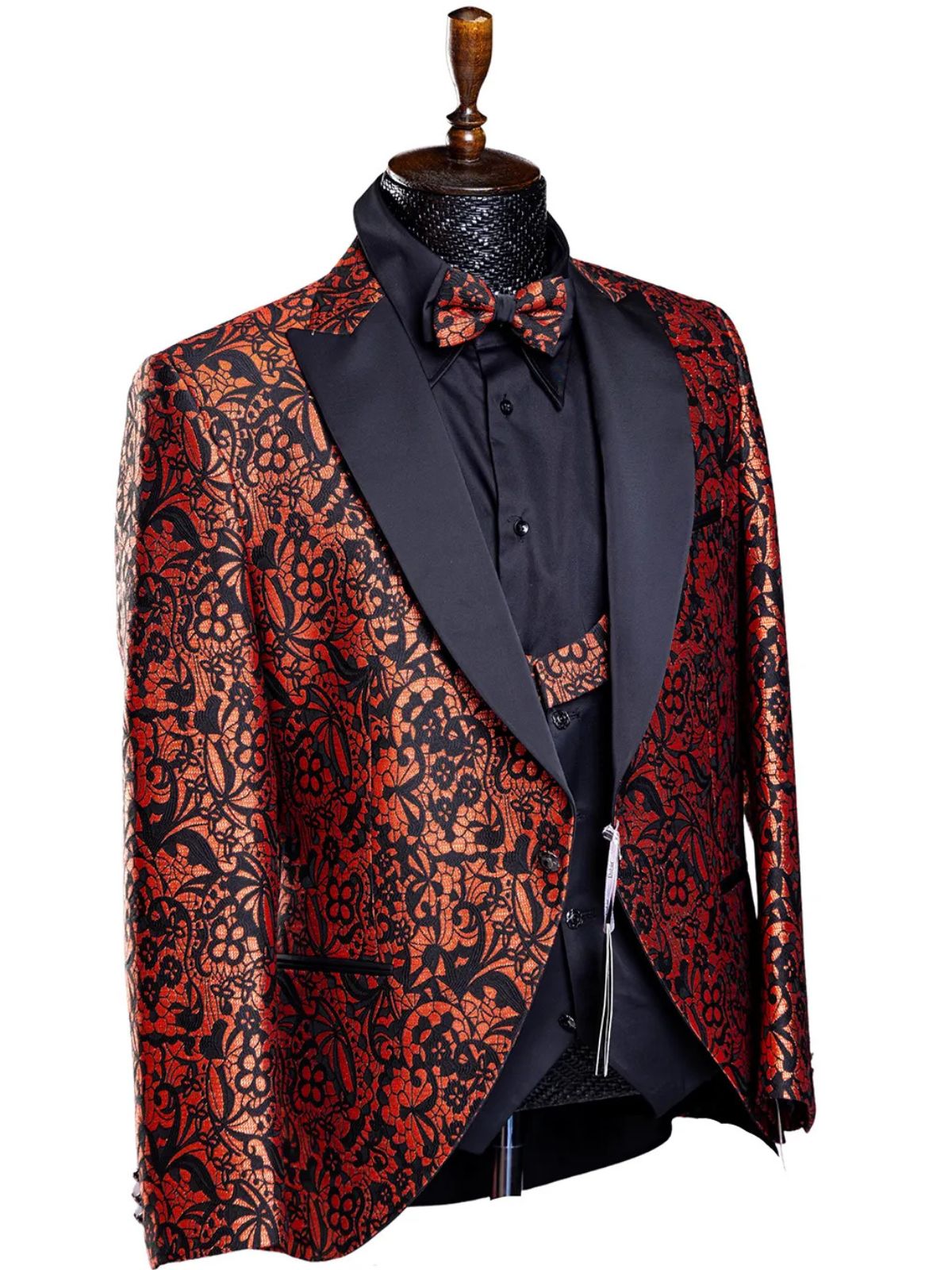 Rabin Men’s 3pc Slim Fit Stylish Flowery Patterned Blazer Suit Set