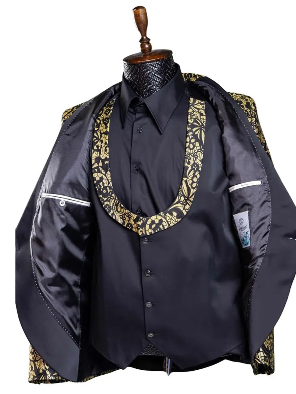 Rabin Men’s 3pc Slim Fit Stylish Flowery Patterned Blazer Suit Set