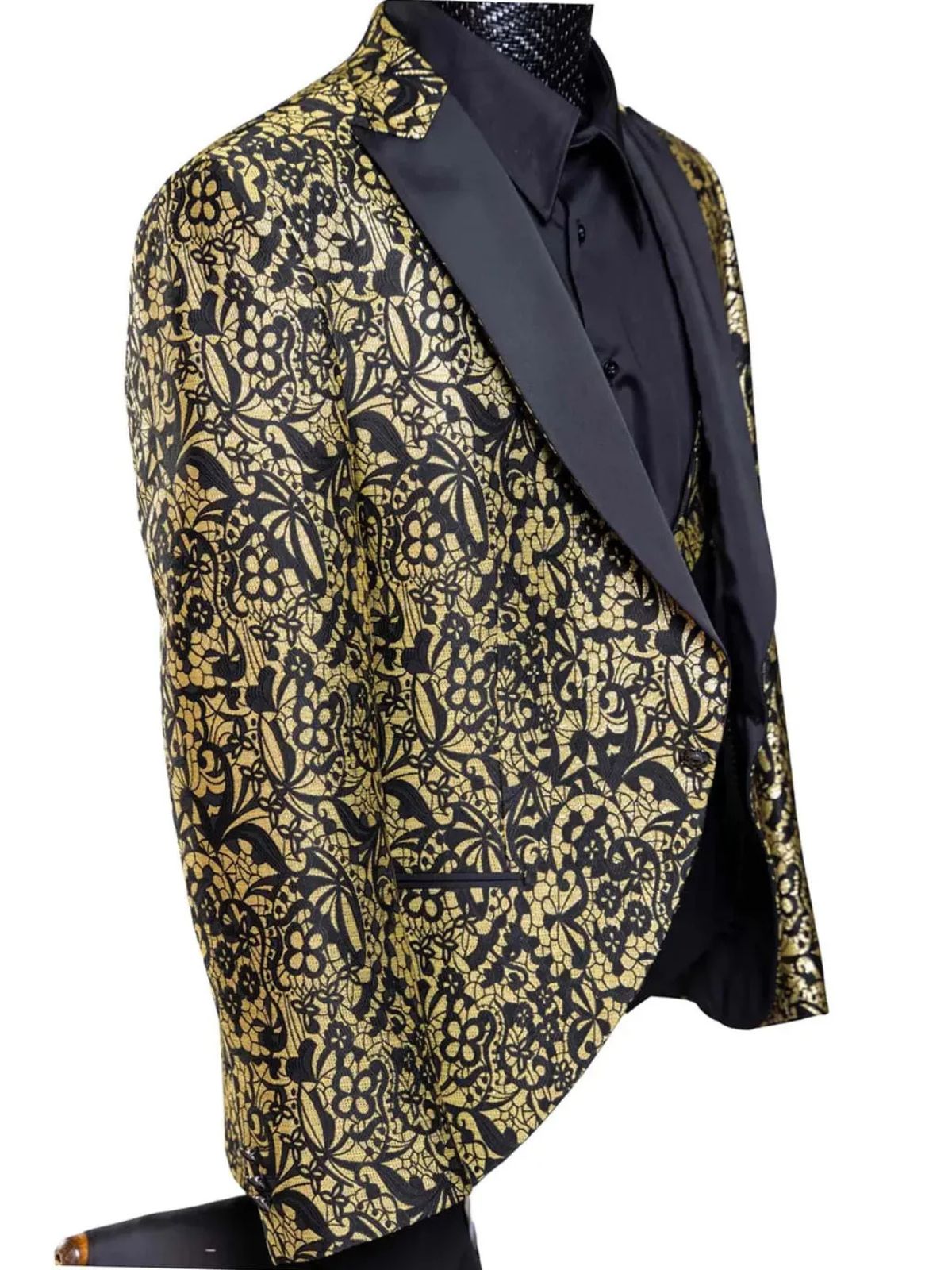 Rabin Men’s 3pc Slim Fit Stylish Flowery Patterned Blazer Suit Set