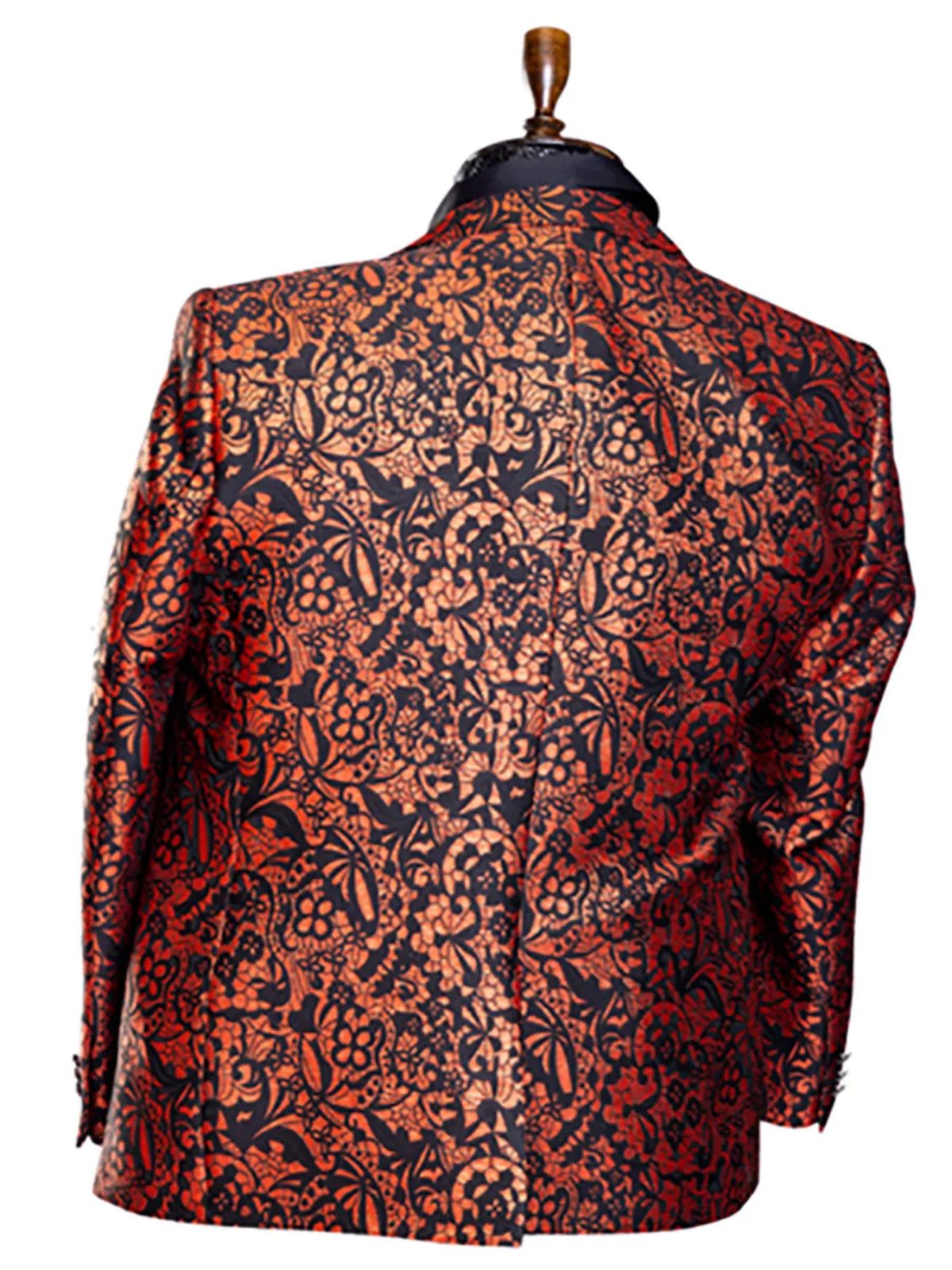 Rabin Men’s 3pc Slim Fit Stylish Flowery Patterned Blazer Suit Set