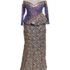 Royal Purple and Gold Sequin Party Anniversary Dress